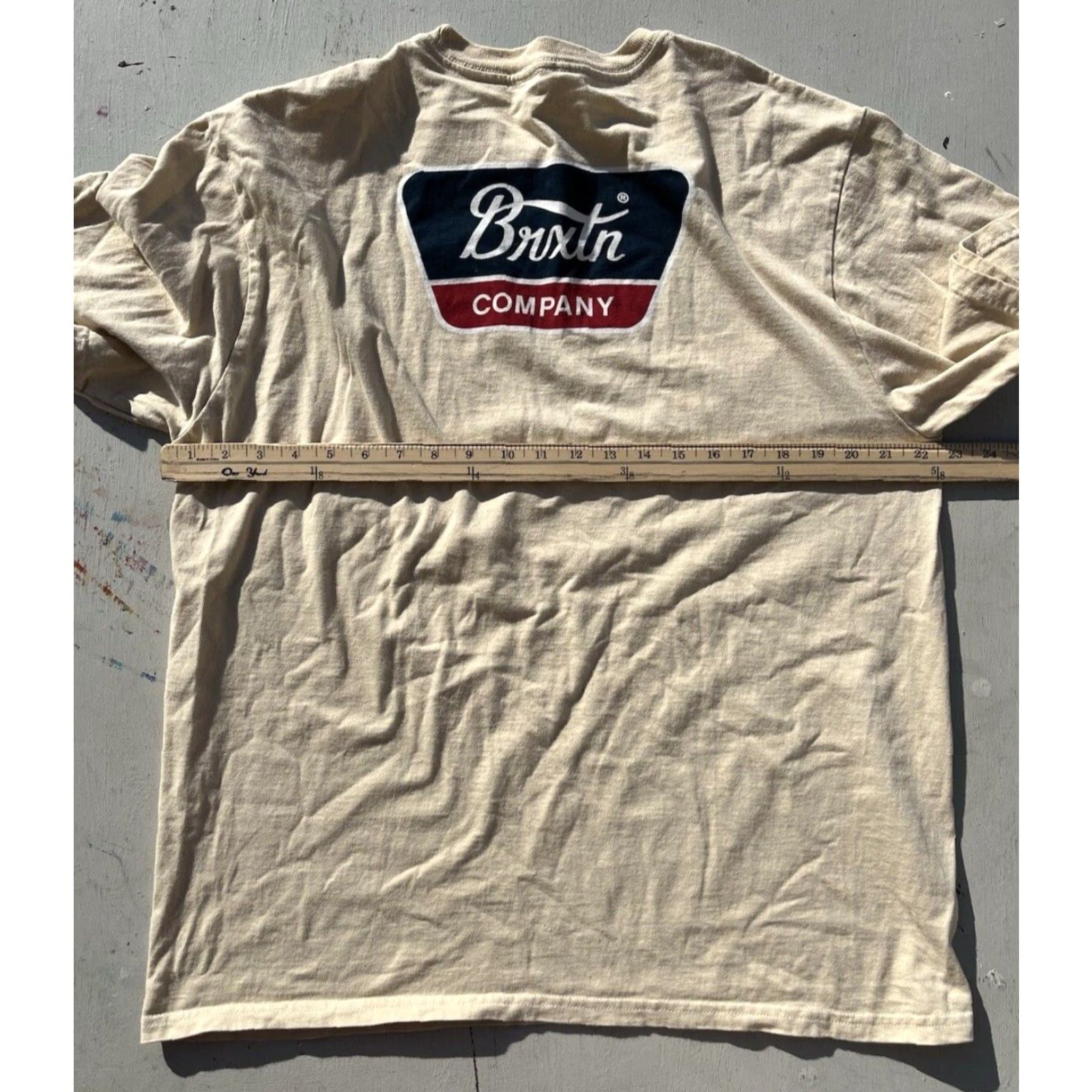 Brixton Men's Brixton T-Shirt Yellow Spell-Out XL Streetwear Logo Casual City Beach Surf Shirt Men Size US XL / EU 56 / 4 - 7 Thumbnail