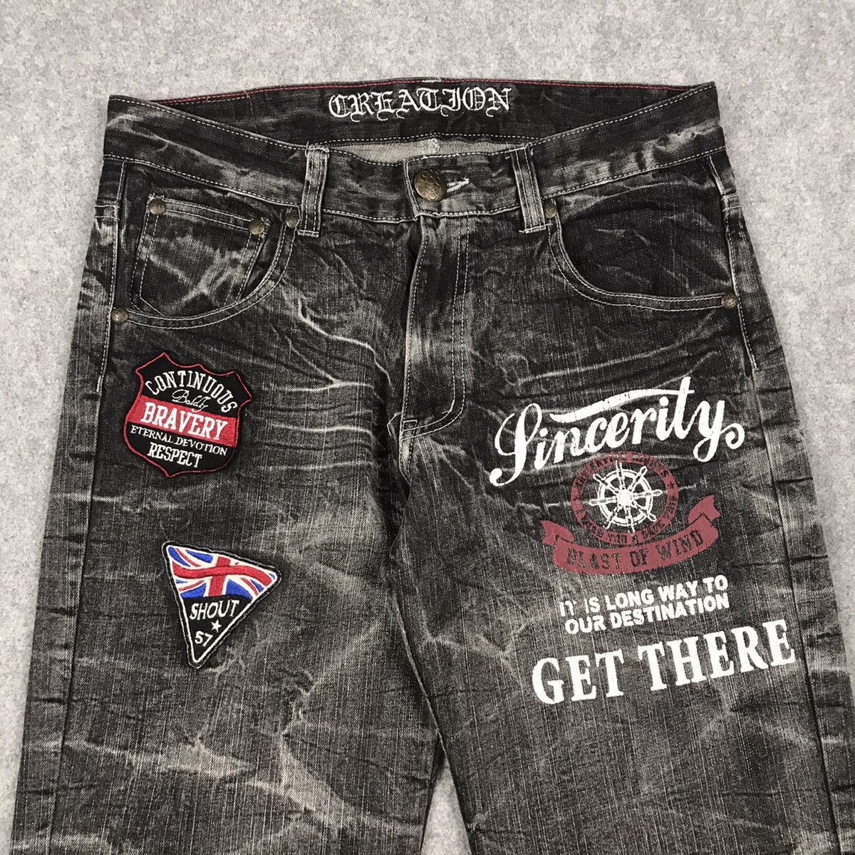 Japanese Brand BLACK FADED DENIM BELUXE CREATE BAGGY DENIM PANTS 136 Size US 32 / EU 48 - 6 Thumbnail