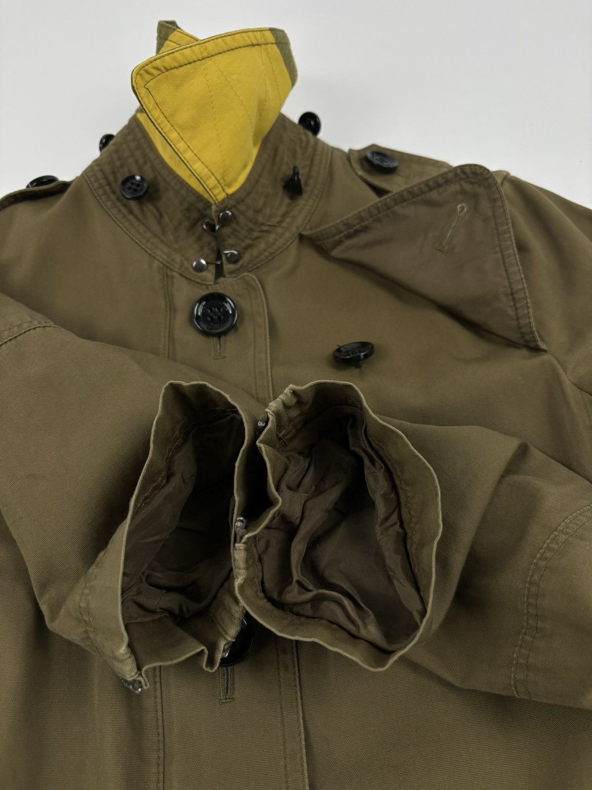 Burberry × Burberry Prorsum × Designer BRIT Nova Check Khaki Coat Hooded Trench Zip Jacket Bomber USA 4 UK 6 Size S / US 4 / IT 40 - 19 Thumbnail