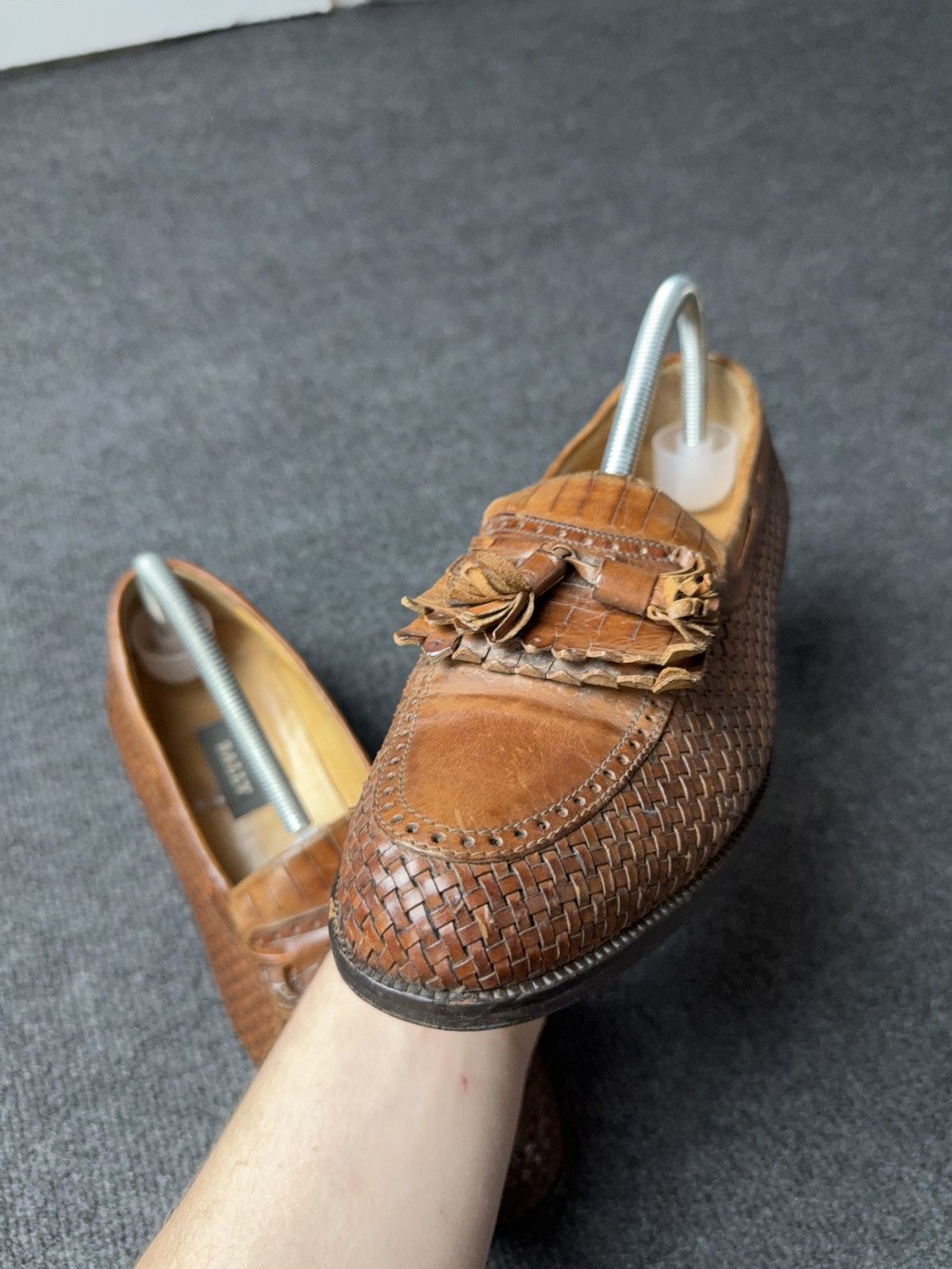 Bally Luxury Bally Woven Leather Tassel Loafers Brown Italy 42.5 Size US 9.5 / EU 42-43 - 9 Thumbnail