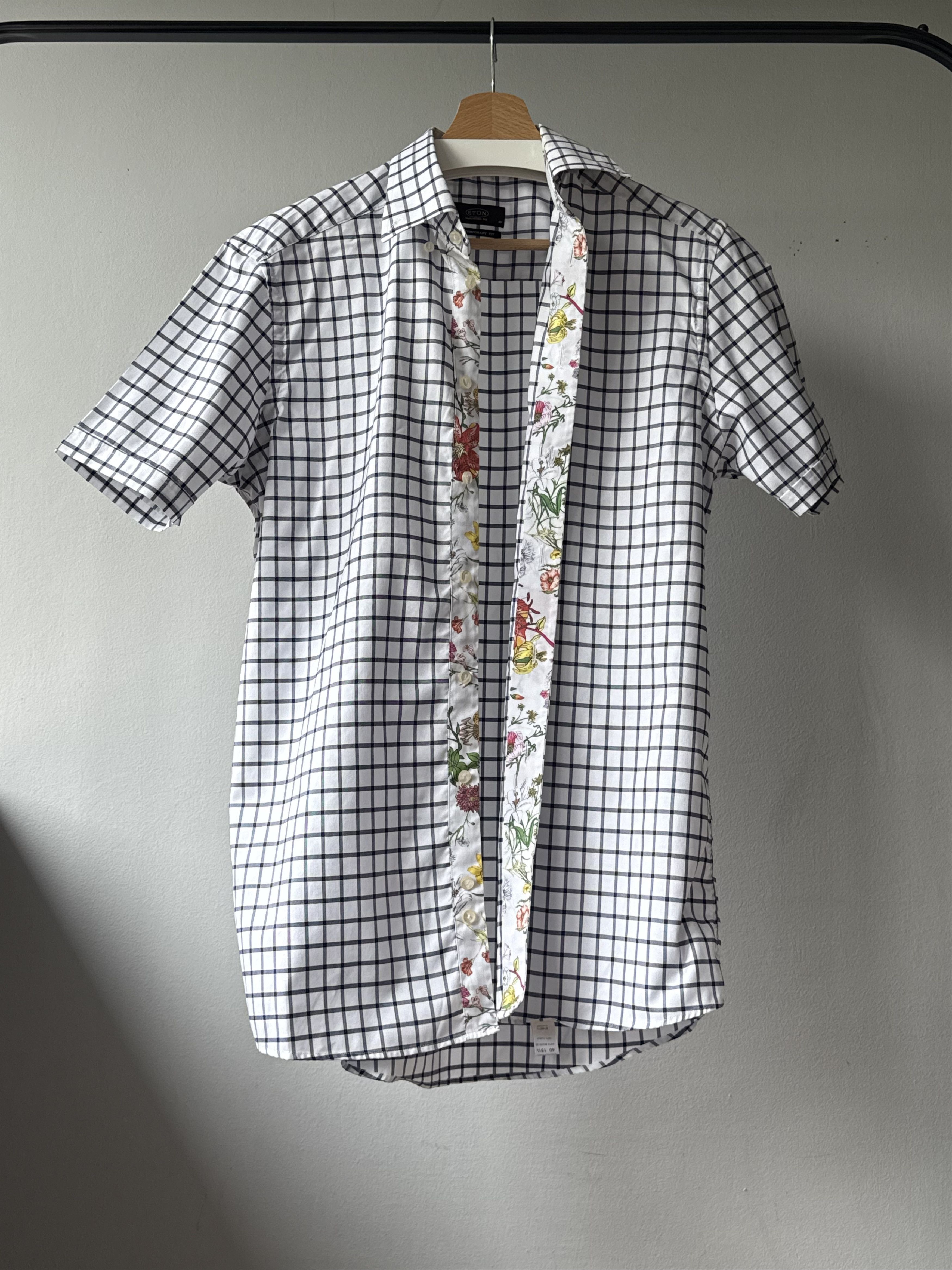 Eton Eton Ganghester 1928 Contemporary Fit Plaid Floral S/S Shirt Size US M / EU 48-50 / 2 - 3 Thumbnail