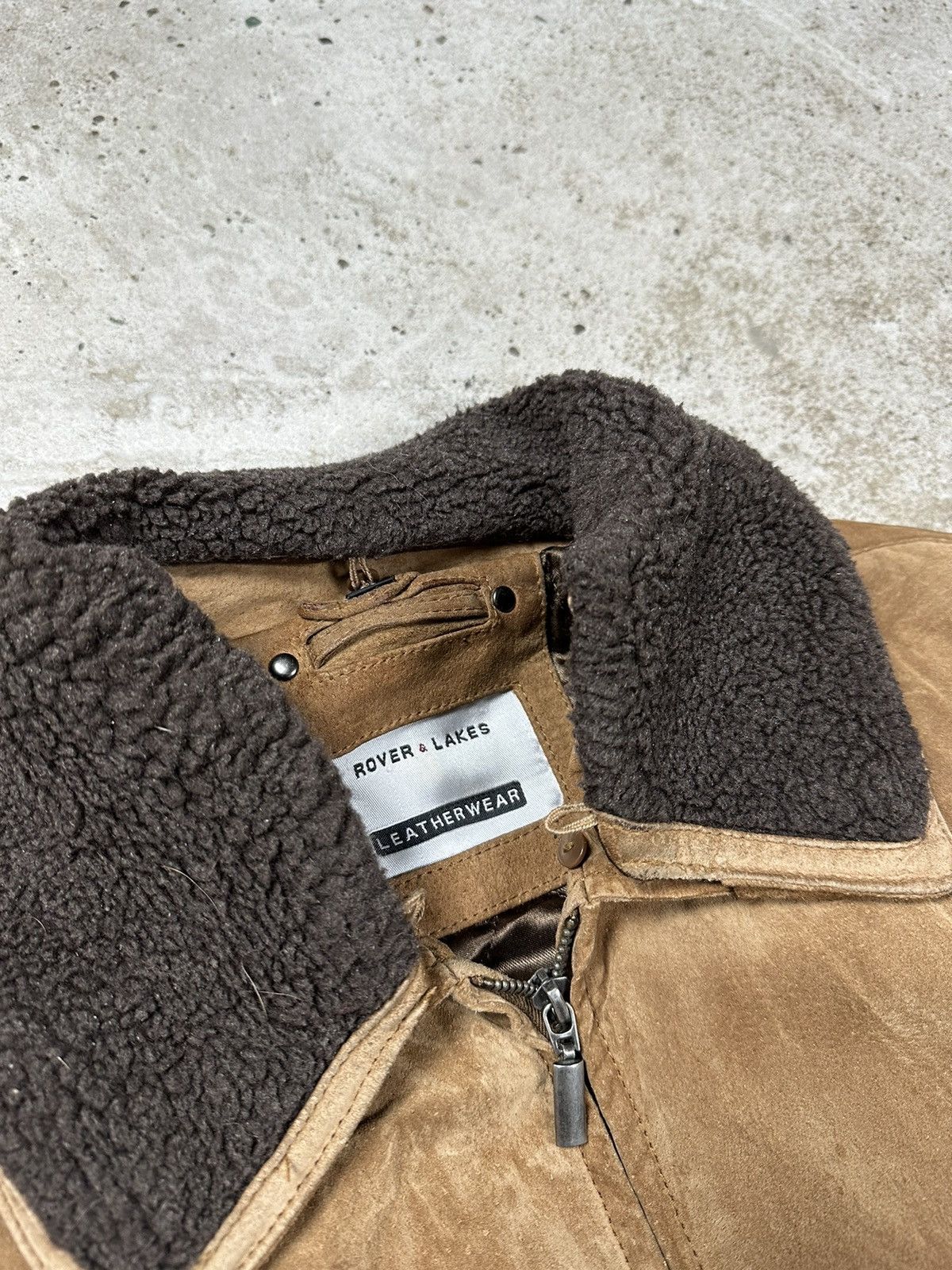 Vintage Vintage y2k Brown Leather Suede Jacket Fleece Collar Sherpa Size US XL / EU 56 / 4 - 9 Thumbnail