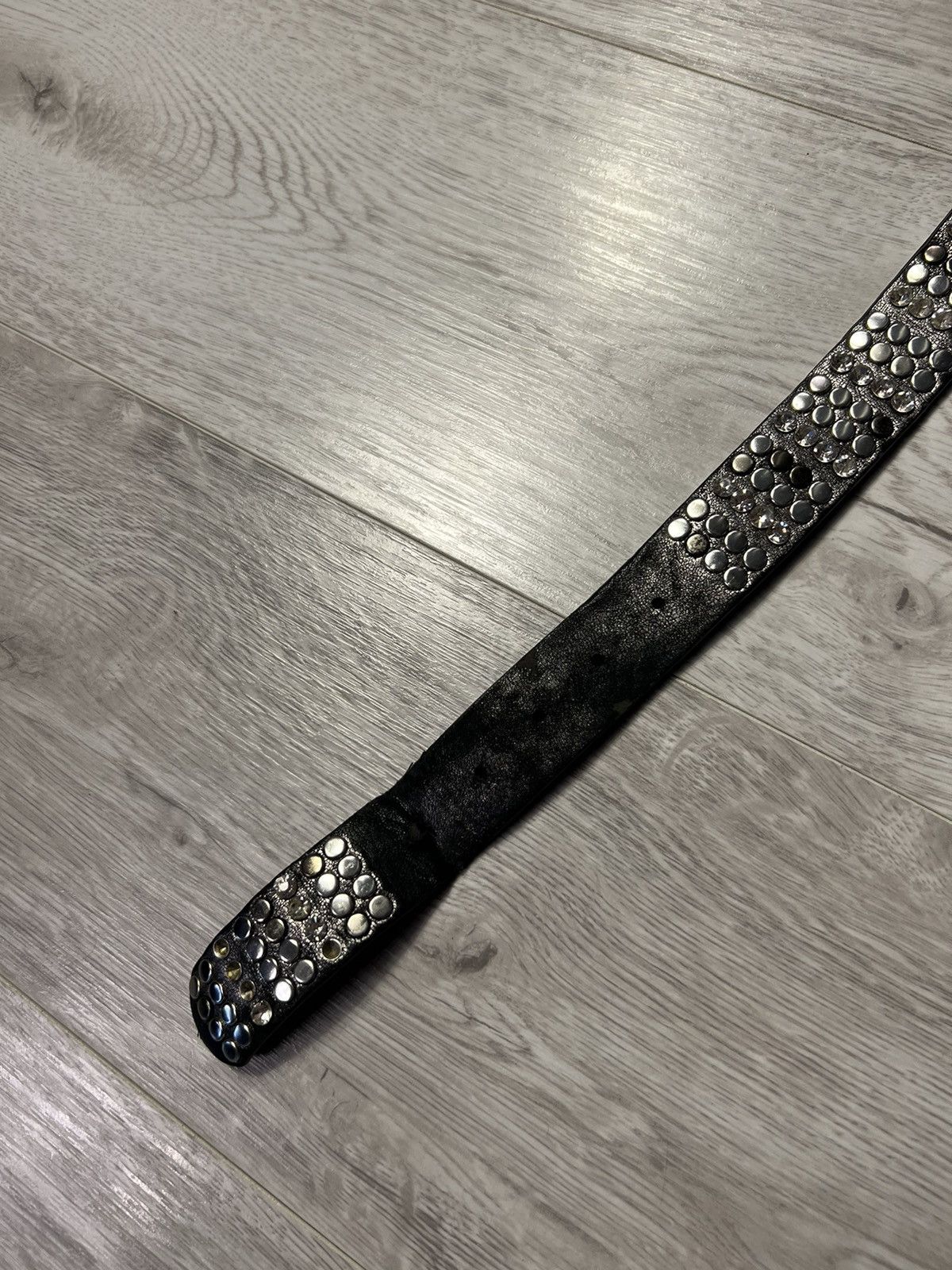 Vintage Vintage Avant Garde Studded Leather Belt Y2K Style Size ONE SIZE - 6 Thumbnail