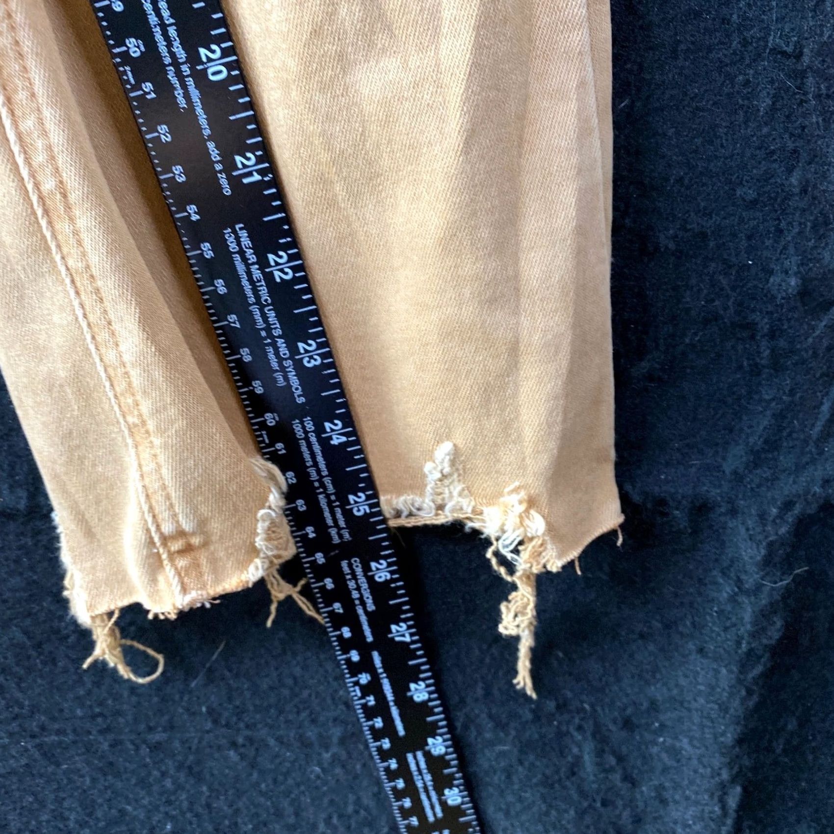 MOTHER Vervet Womens Jeans Army Khaki Vintage High Rise Crop Flare Stretch 24 Size 42" / US 20 - 7 Thumbnail