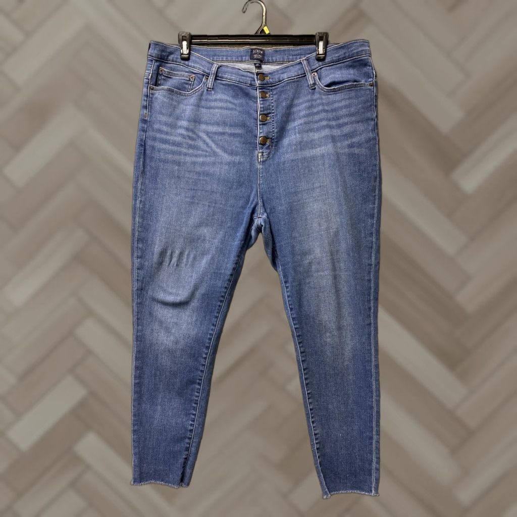 J.Crew J. CREW Jeans Women’s 35 40x26 Blue High Rise Skinny Denim /0304 Regular Inseam 26 Pockets Button Zip Size 27" / US 4 / IT 40 - 1 Thumbnail