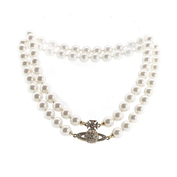 Vivienne Westwood Vivienne Westwood Grazia Pearl Choker Necklace 0079 Size ONE SIZE - 1 Thumbnail