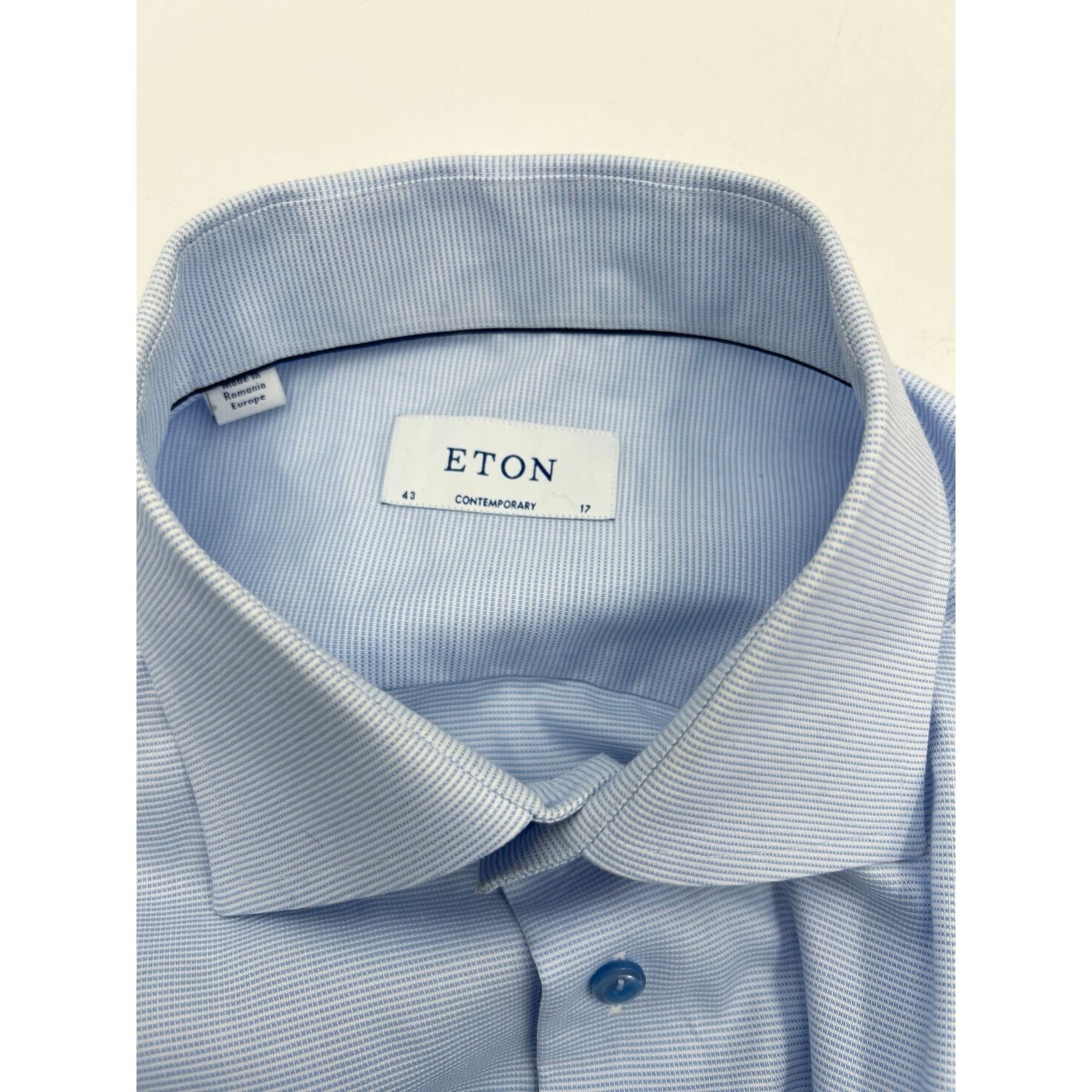 Eton Eton Twill Cotton Blue Shirt Long Sleeves Button Down Size US XL / EU 56 / 4 - 3 Thumbnail