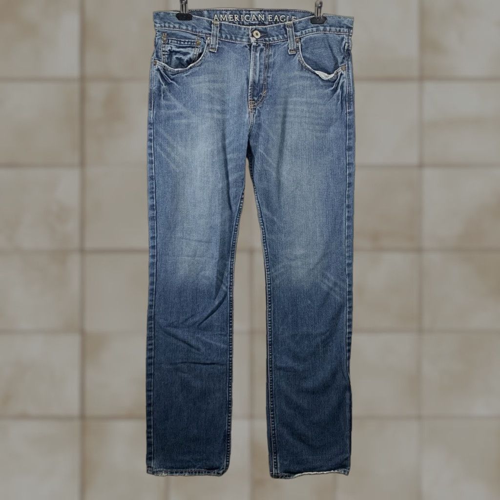 American Eagle Outfitters American Eagle Jeans Mens 34x34 36x34 Slim Medium Wash Distressed Soft Tag Size US 34 / EU 50 - 1 Thumbnail