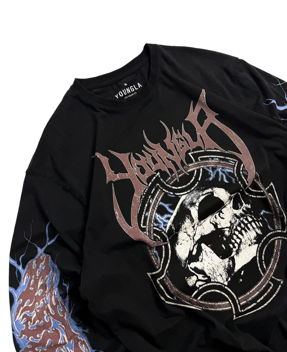 YoungLA Y2K YoungLA Skull Graphic Long Sleeve Goth Metal Streetwear Size US XL / EU 56 / 4 - 8 Thumbnail