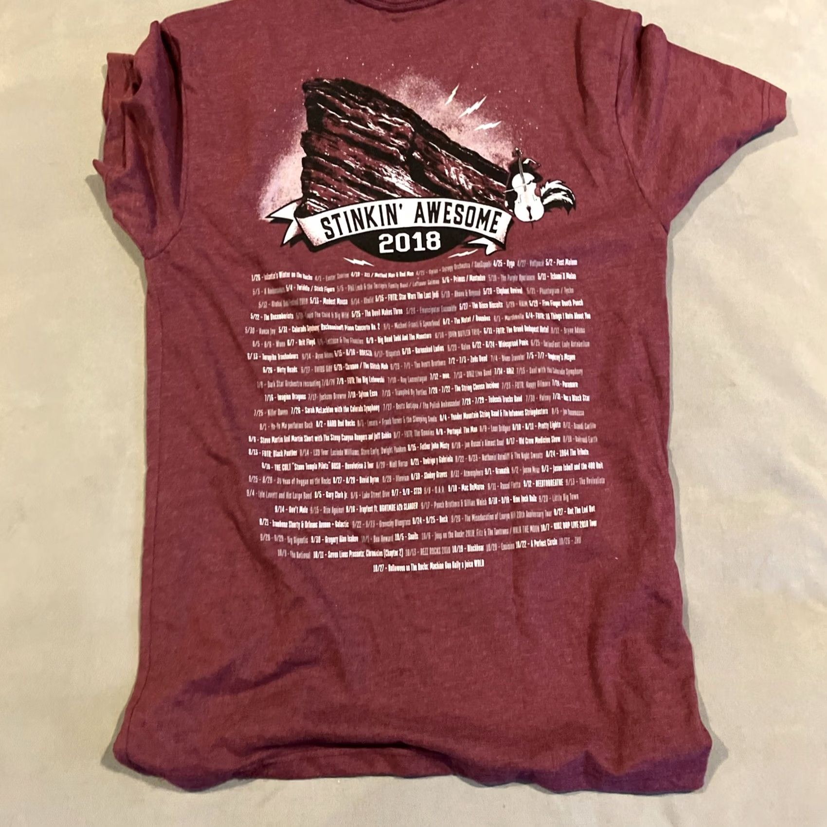 Next Level VINTAGE Awesome- RARE- 2018 RED ROCKS- CREW T Shirt- Full Line Up On Back T Shirt- Small Shirt Mens S Red Rock Mens Size US S / EU 44-46 / 1 - 4 Thumbnail