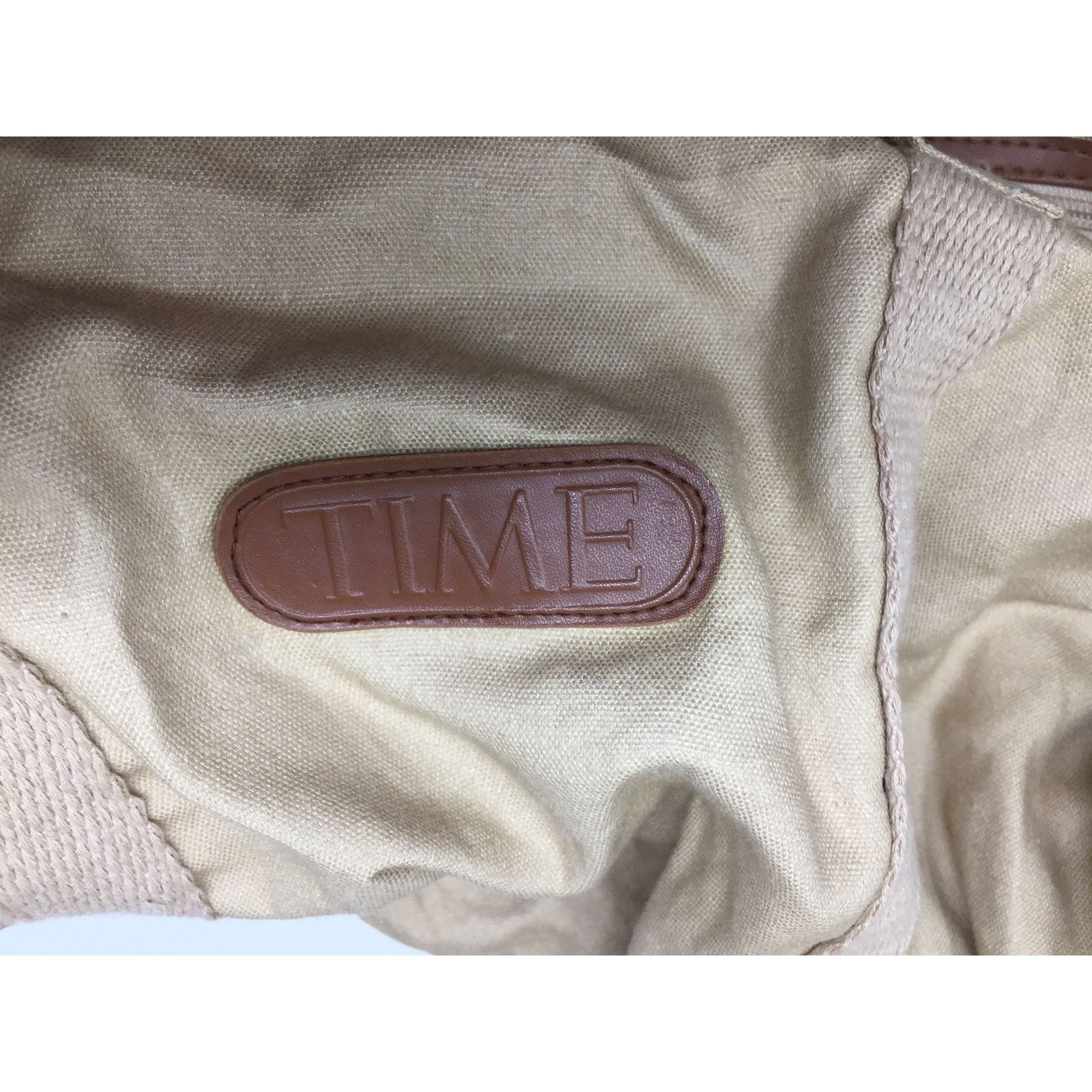 Other Vintage TIME Beige/Brown Zippered Duffle Bag with Handles Size ONE SIZE - 4 Thumbnail