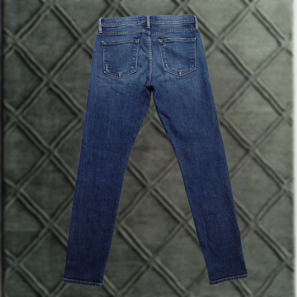 Frame FRAME Jeans Womens 25x28 Blue Medium Wash Distressed Denim Skinny Shirt/Jeans (Adult Women) Size 42" / US 20 - 1 Thumbnail