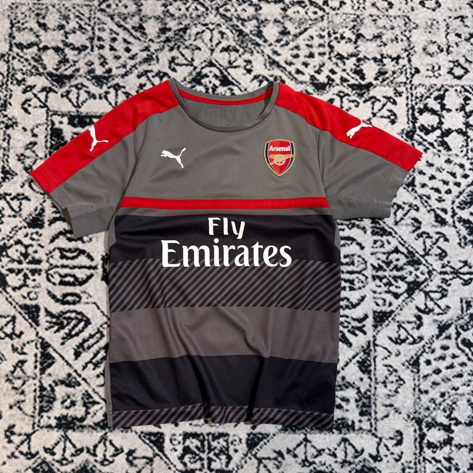 Puma × Vintage Vintage Puma Gray Polyester Jersey T-Shirt Size XS Arsenal Size US XS / EU 42 / 0 - 1 Thumbnail