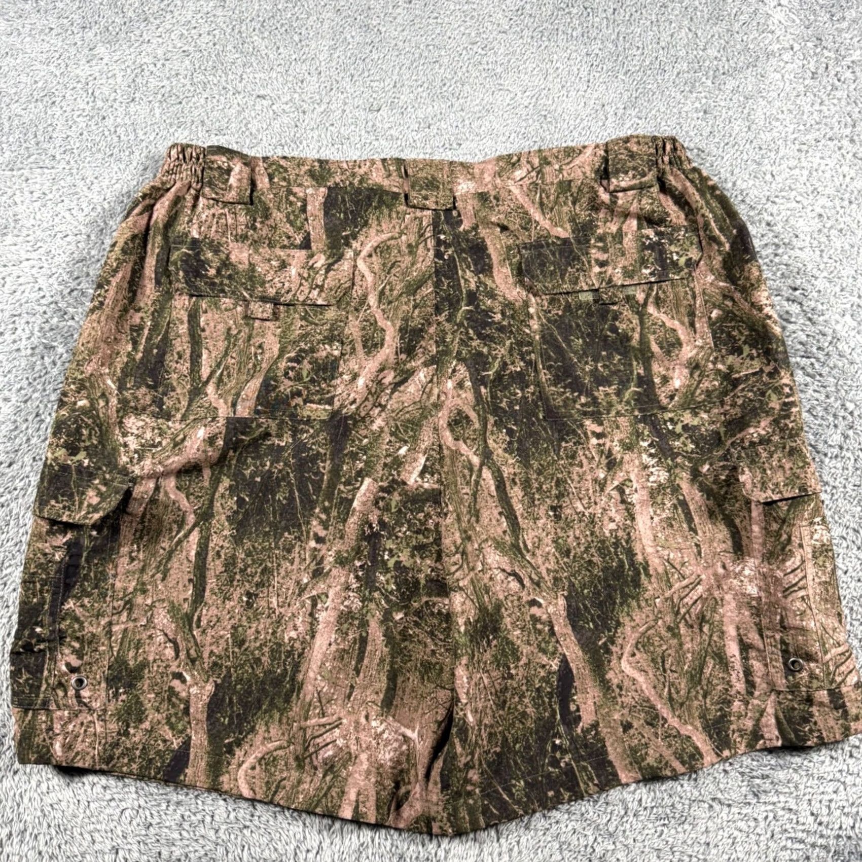 Vintage Mens XL Camouflage Cargo Shorts Performance Fishing Ripstop Elastic Waist Size US 36 / EU 52 - 4 Thumbnail