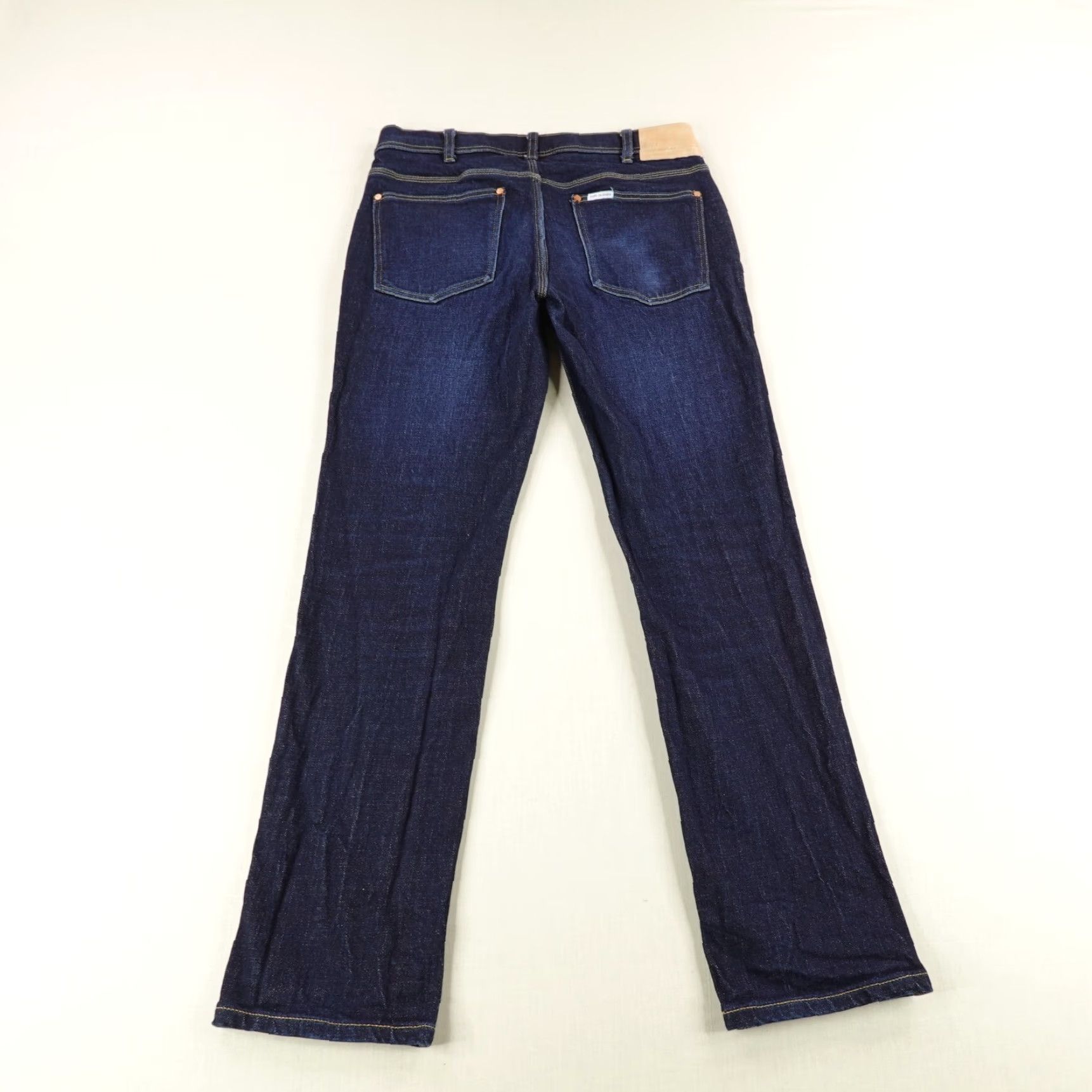 Topo Designs VINTAGE Topo Designs Jeans Mens Regular Fit 32 Blue Denim Straight Leg Slim Stretch Dark Size US 31 - 5 Thumbnail