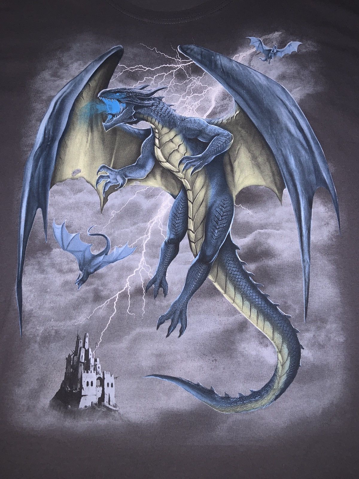Fruit Of The Loom Vintage - Fruit Of The Loom - Blue Dragons T - SIZE 3XL Size US XXL / EU 58 / 5 - 2 Thumbnail