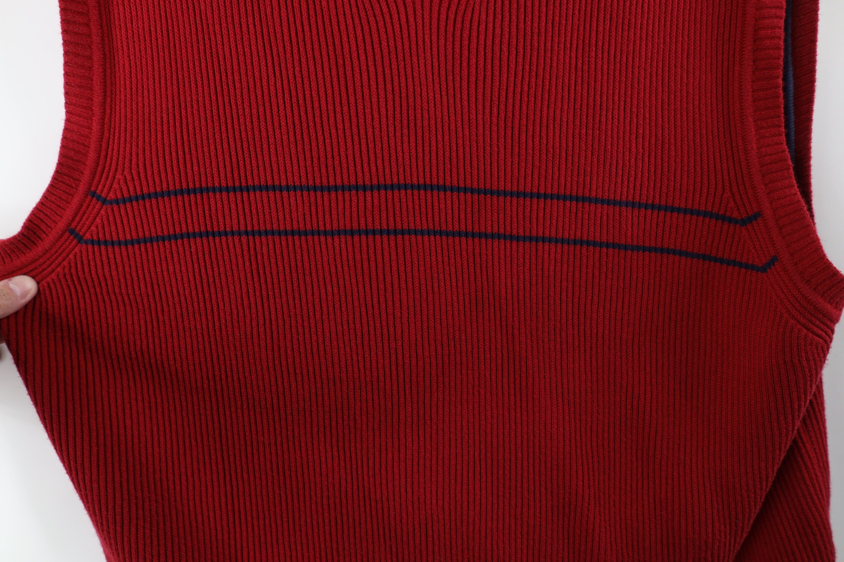 Tommy Hilfiger × Vintage Vintage 90s Tommy Hilfiger Cotton Ribbed Knit Sweater Vest Size US XL / EU 56 / 4 - 5 Thumbnail
