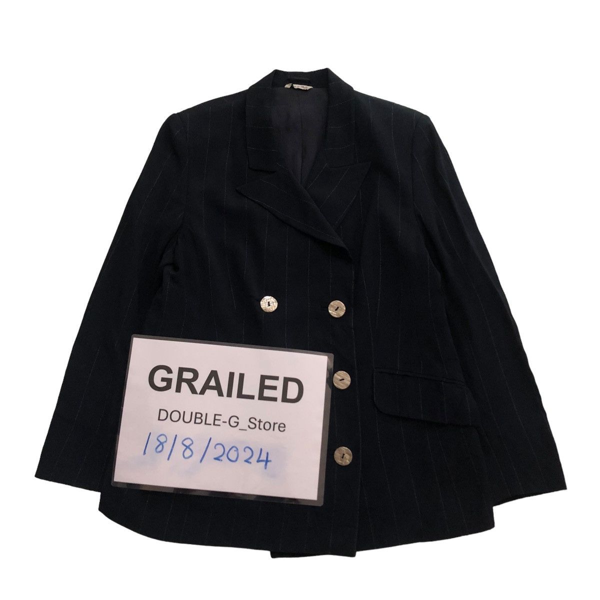 Vintage 📌VINTAGE CASUAL COATS JACKET STRIPED MARINA RINALDI ITALY Size US M / EU 48-50 / 2 - 1 Thumbnail