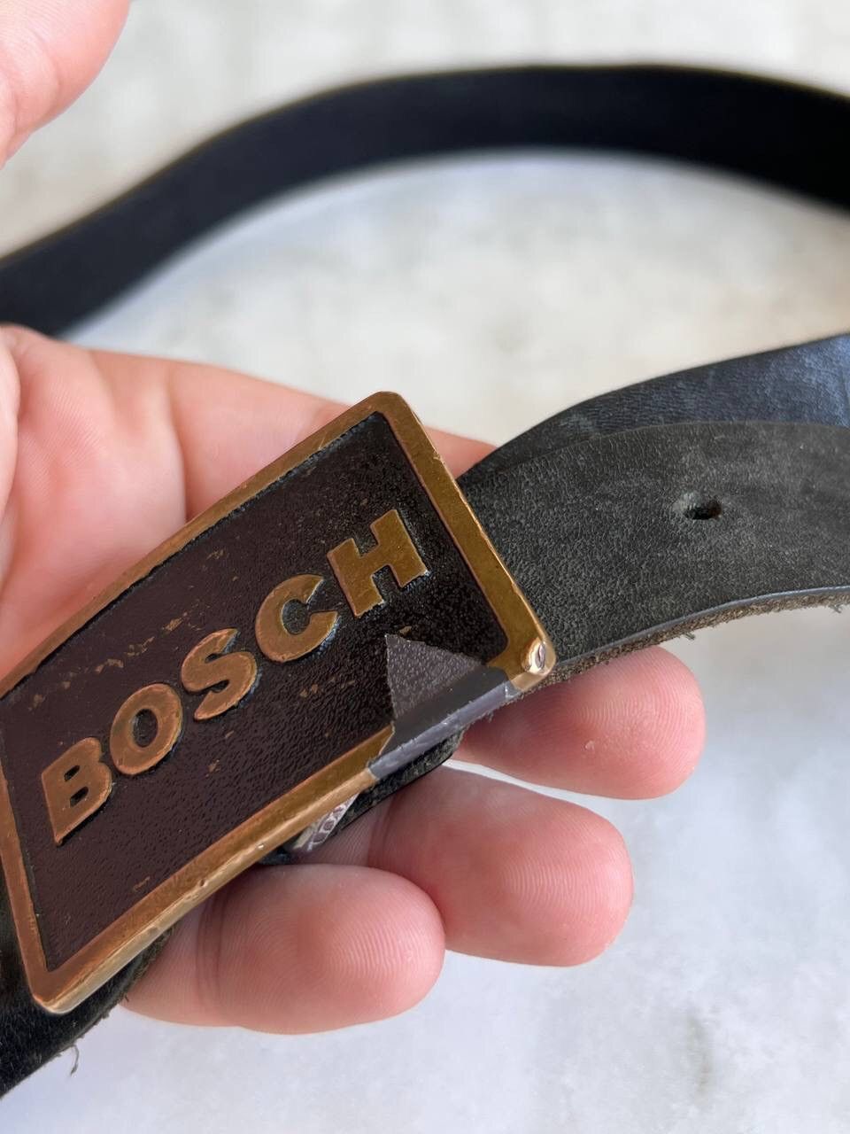 Vintage Vintage 90s Y2K Bosch Mike Follmer Belt Leather Metal Logo Size ONE SIZE - 6 Thumbnail