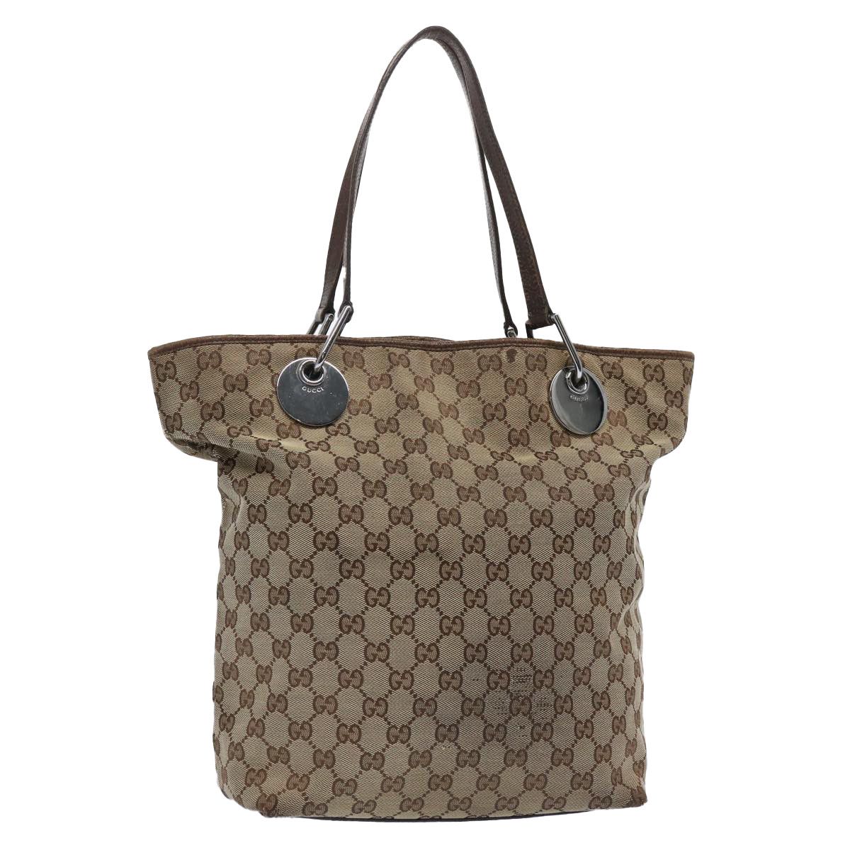 image of Gucci GG Canvas Tote Bag Beige 120836 Auth 62750, Women's