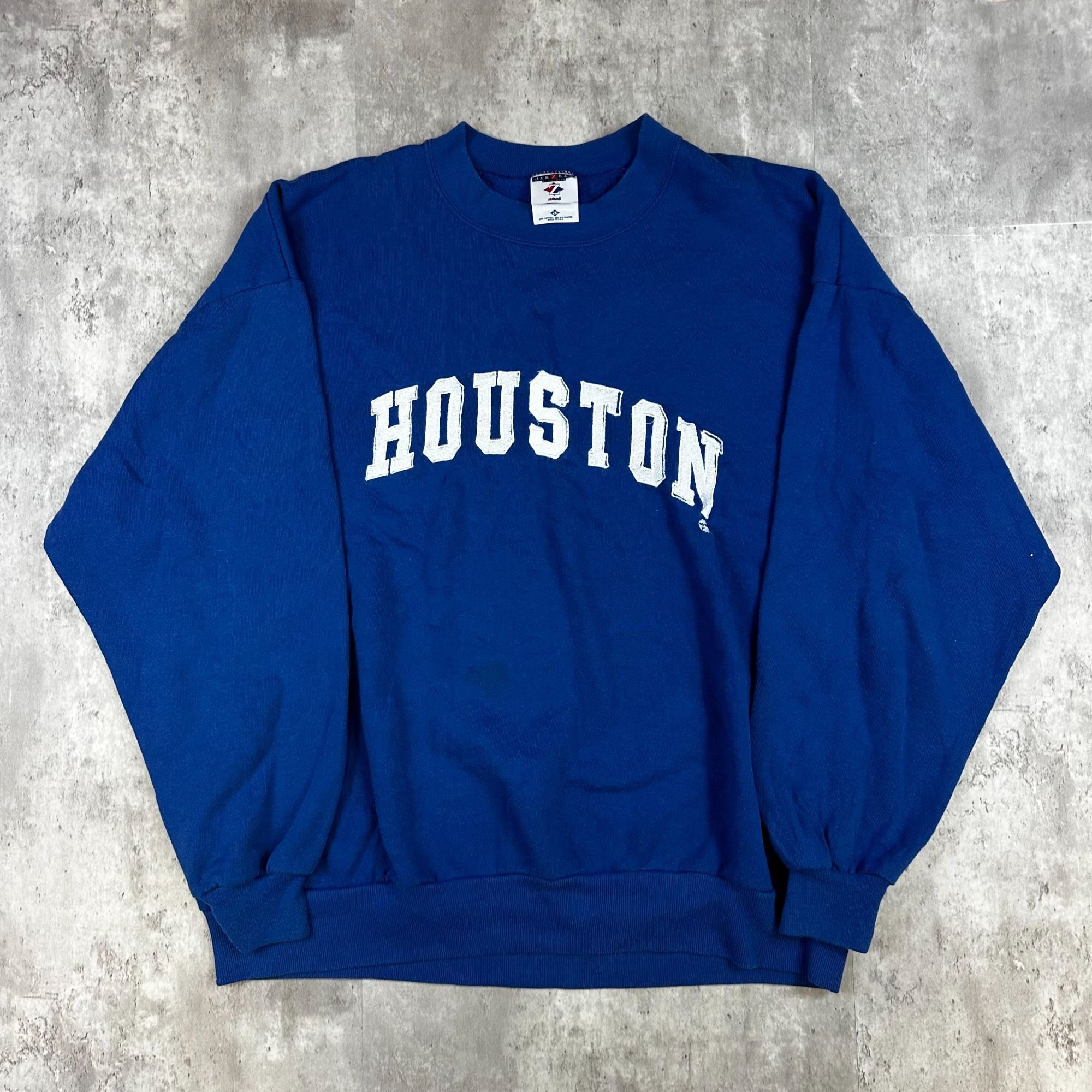 Jerzees Vintage Jerzees Houston Sweatshirt 2X Blue 50/50 Cotton Poly Size US XXL / EU 58 / 5 - 1 Thumbnail