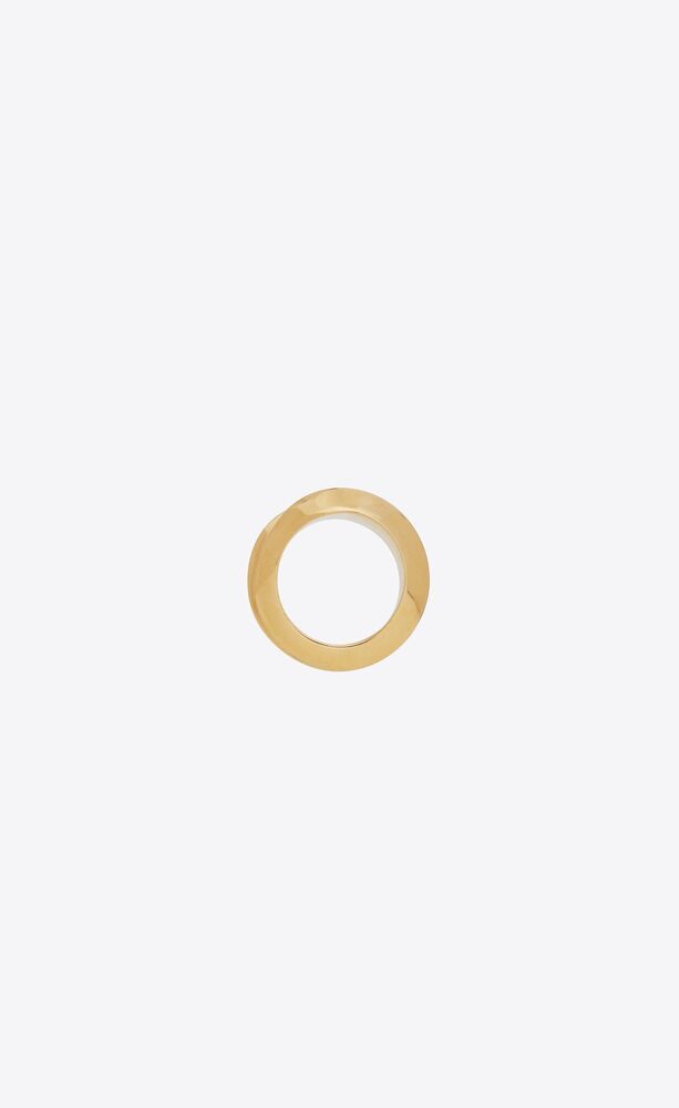 Saint Laurent Paris o1bcso1str0226 Size:08/Geometric Ring In Metal in Golden Size ONE SIZE - 2 Thumbnail