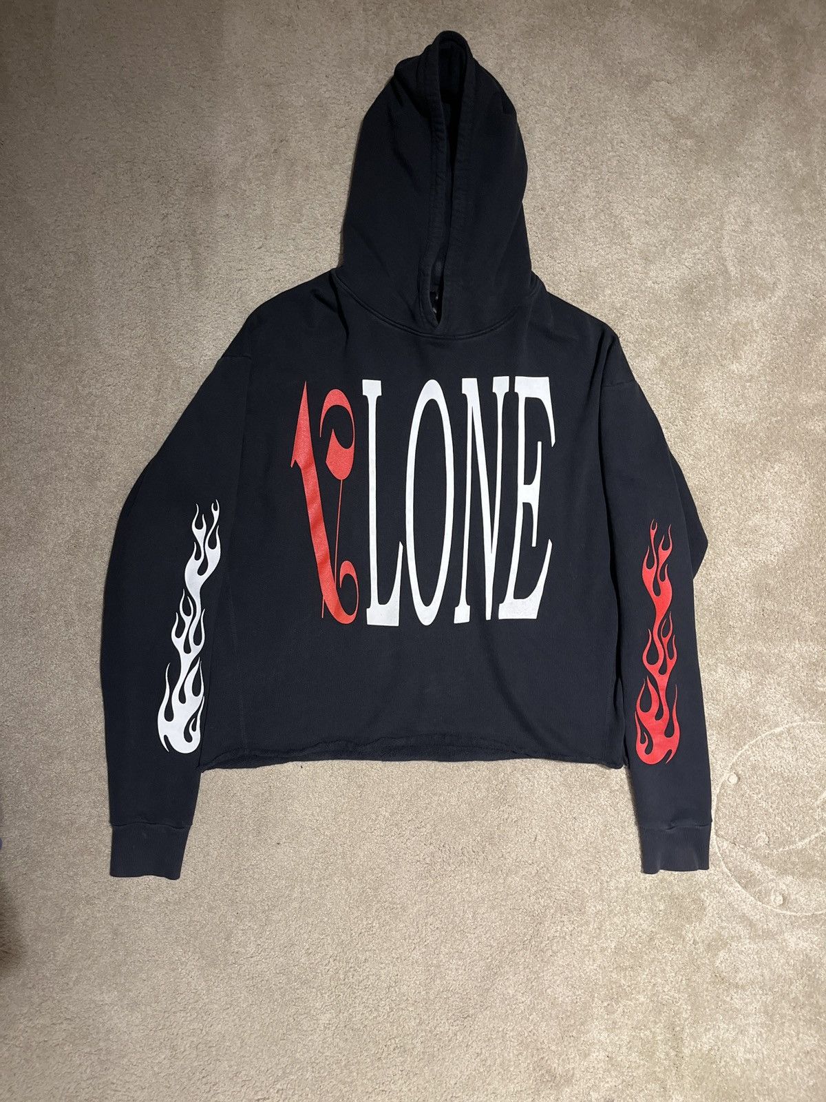 R*r様 $*y様 VLONE/Palm Angels フレイムプリント パーカ Vlone x Palm Angels Hoodie Black/Red Men's - US