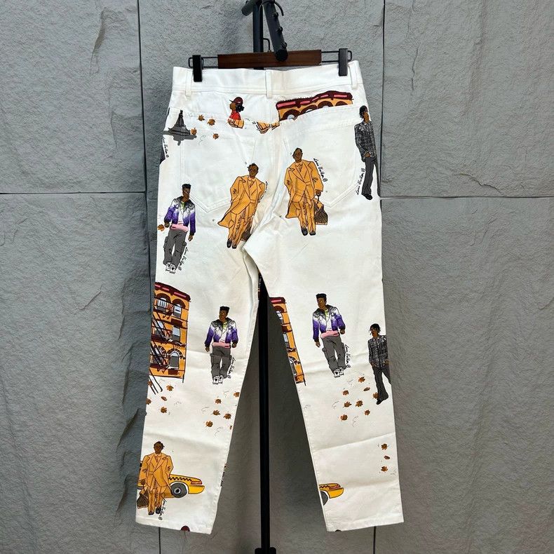 Louis Vuitton Louis Vuitton White caricature print slacks pants Size US 38 / EU 54 - 2 Thumbnail