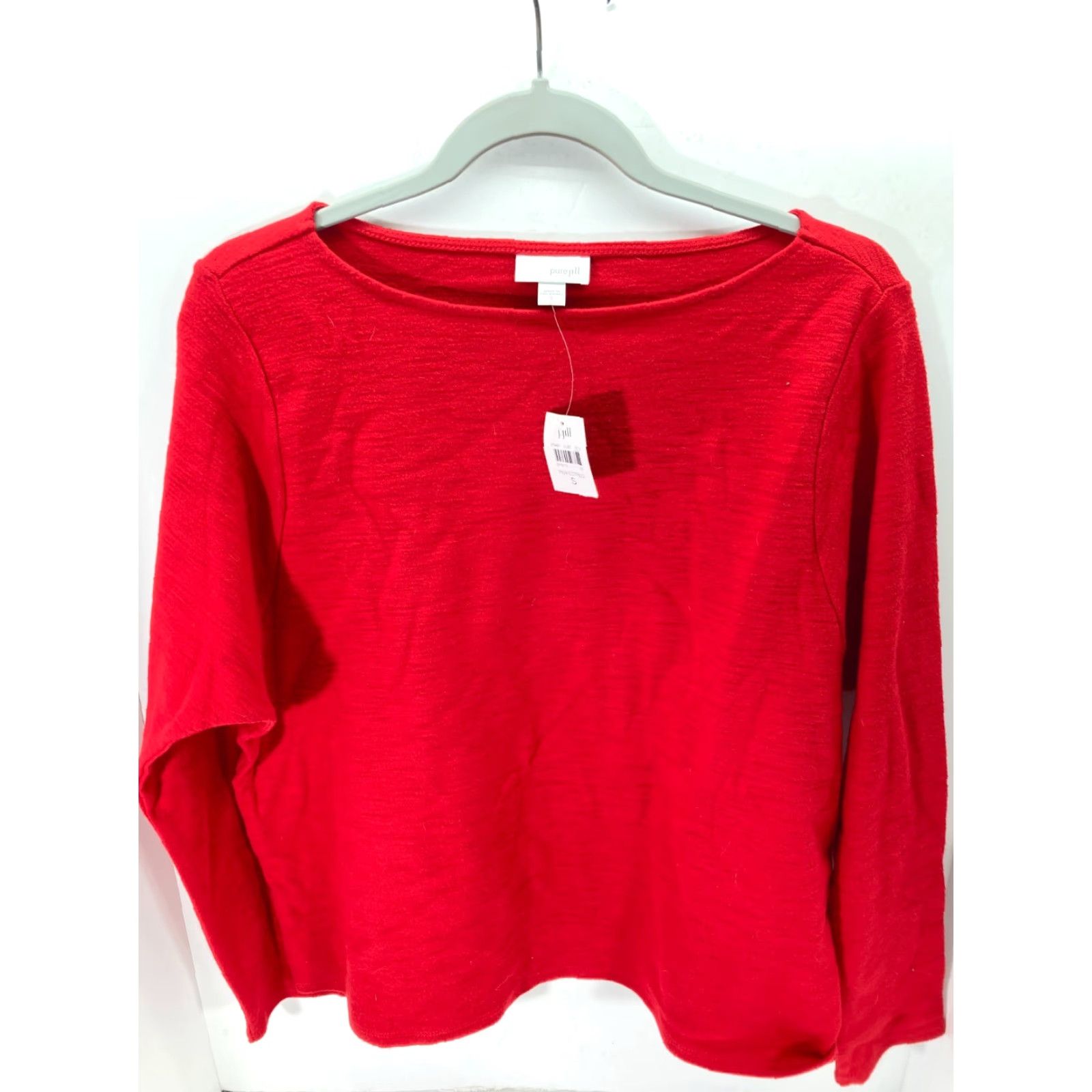 J. Jill J. Jill Womens S Red Tunic Pullover Sweater Top Boat Neck Long Sleeve NWT Size S / US 4 / IT 40 - 3 Thumbnail