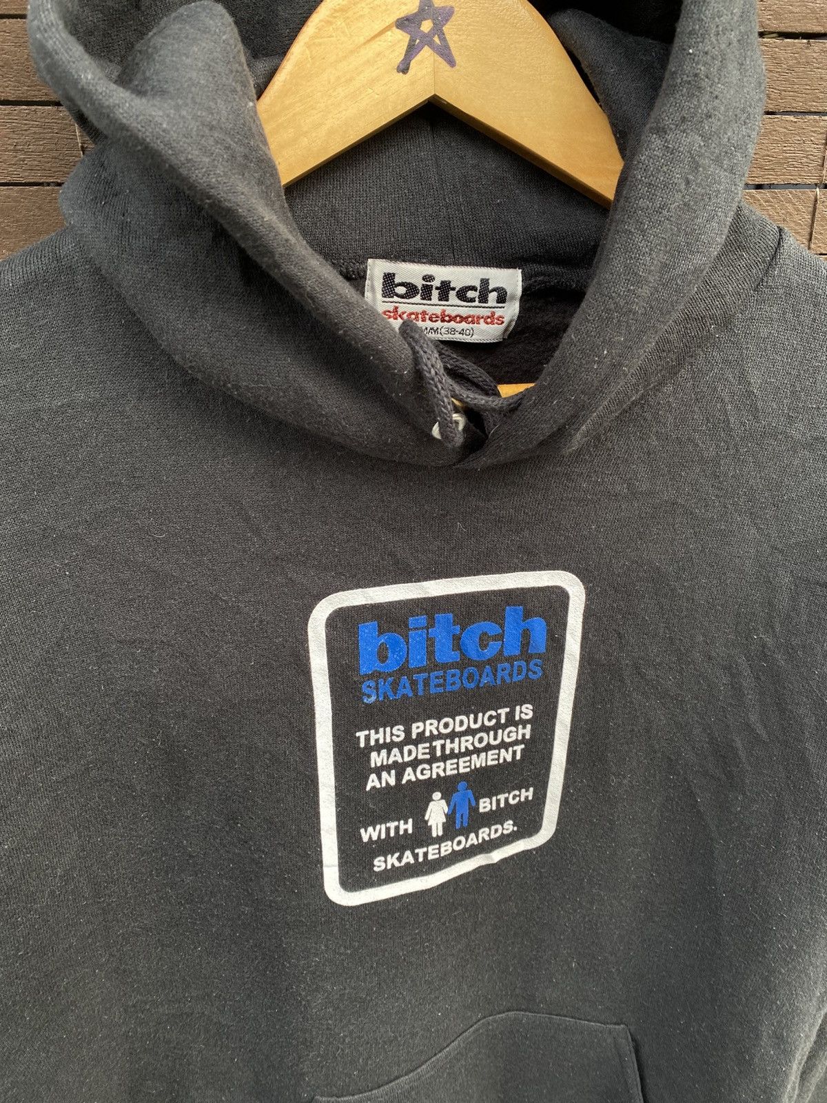 Girl Skateboards Vintage Hoodie 90s BITCH SKATEBOARDS Rare Logo