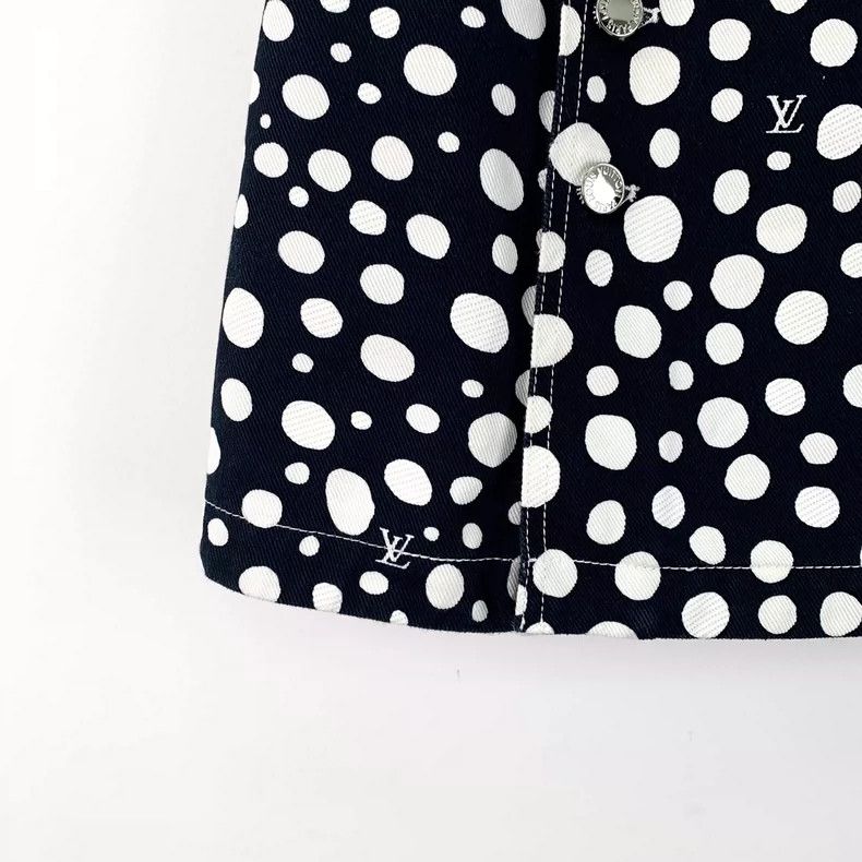 Louis Vuitton Louis Vuitton Yayoi Kusama 23 Black Polka Dot Cotton Casua Size 41" - 4 Thumbnail