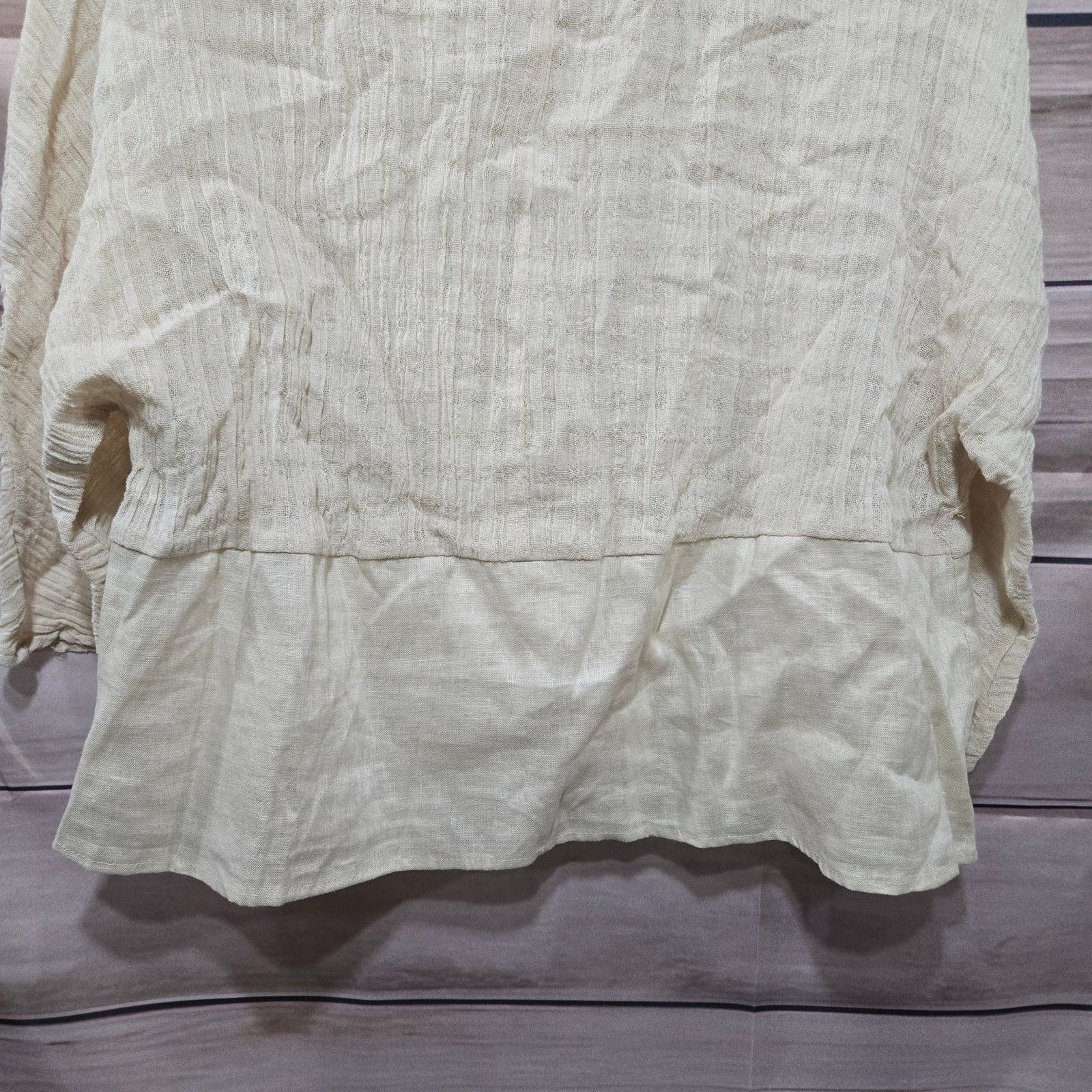 Other Cream Gauze Linen Peplum Blouse Size Small Size S / US 4 / IT 40 - 3 Thumbnail