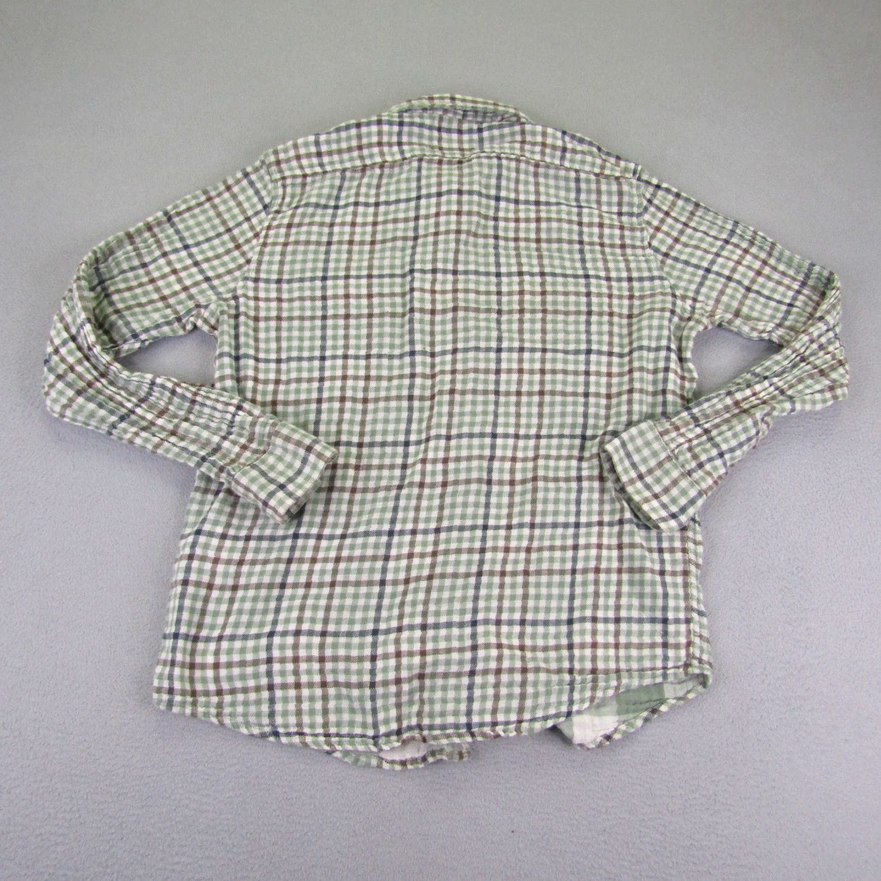 Levi's Levis Shirt Mens Large Green Brown White Tab Check Flannel Button Up Regular Fit Size US L / EU 52-54 / 3 - 6 Thumbnail
