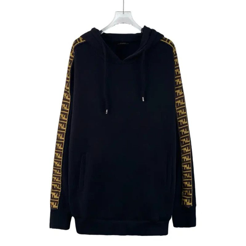 Fendi Fendi Black Men's Hoodie with Logo Detail 0089 Size US L / EU 52-54 / 3 - 1 Thumbnail