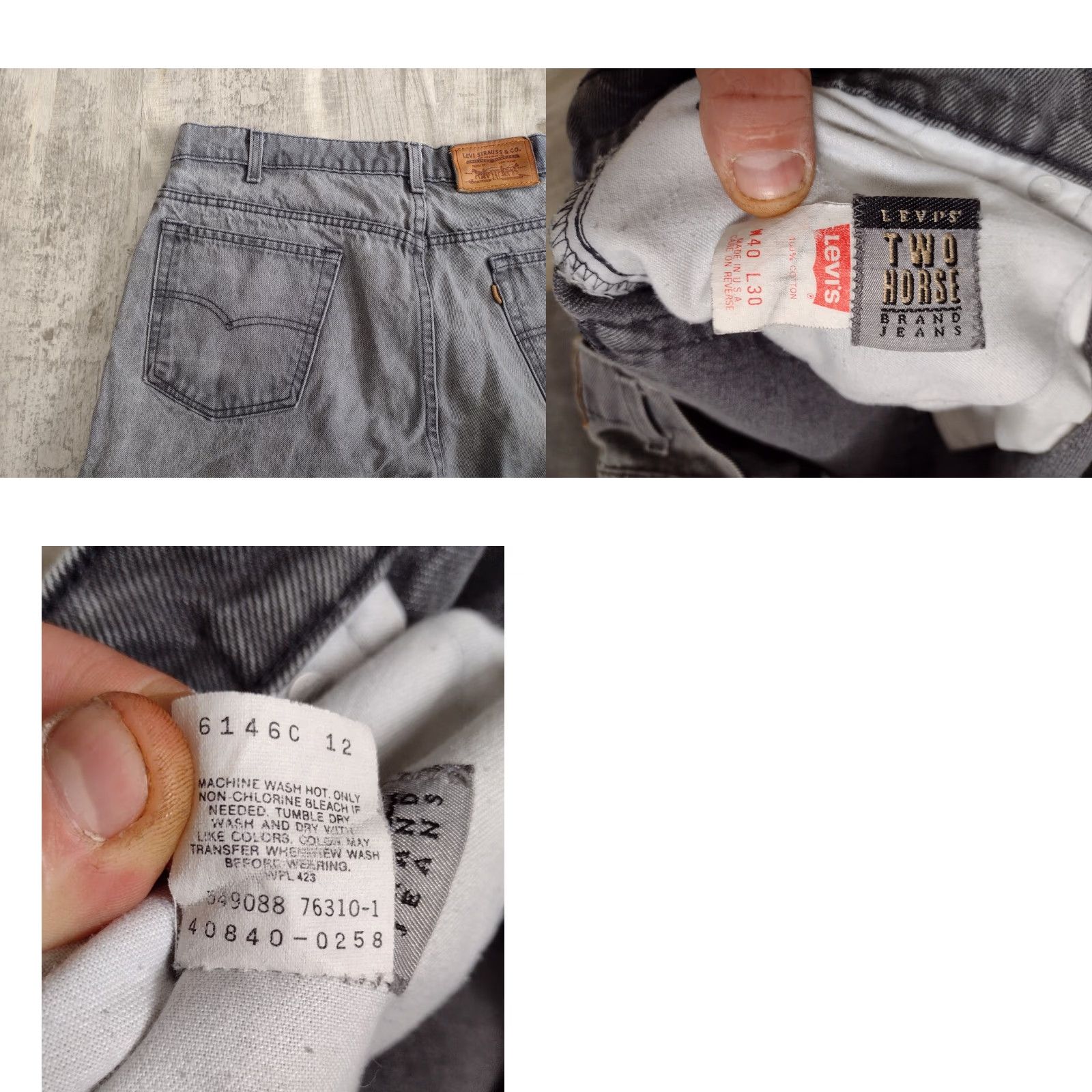 Levi's VINTAGE Levi's Two Horse Brand Gray Jeans Men's 40x30 Straight Classic Denim USA Size US 40 / EU 56 - 8 Thumbnail