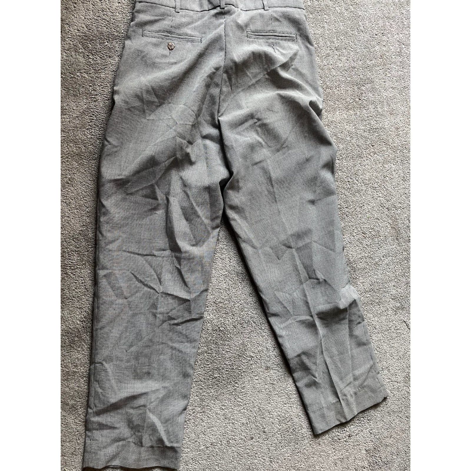 Perry Ellis VINTAGE Perry Ellis Dress Pants Mens 34/32 Gray Straight Leg Flat Front 34 Size Polyester Pants Size 24" / US 00 / IT 34 - 3 Thumbnail