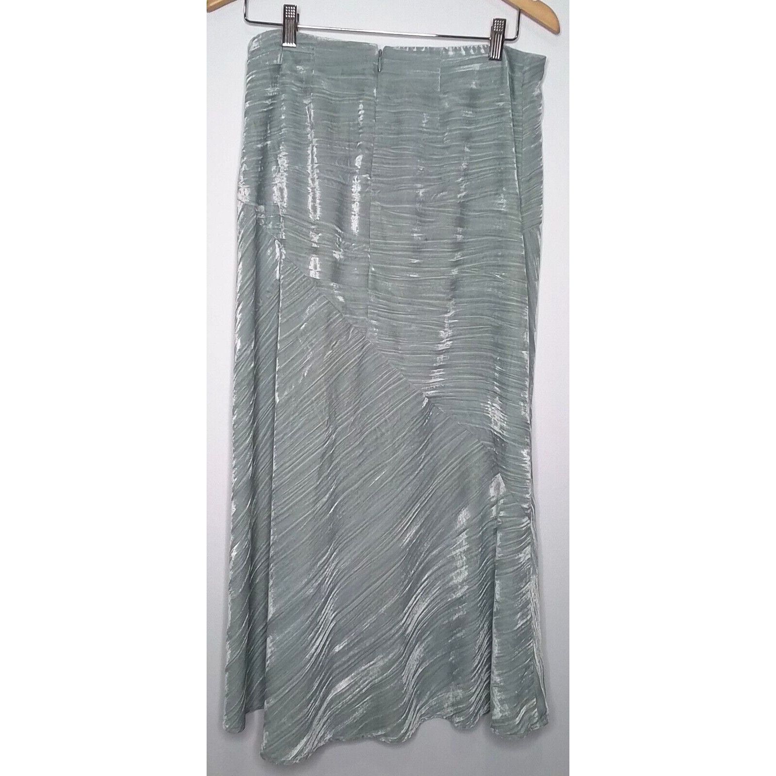 Vince Vince Velvet Skirt Women's 6 Sage Green Ruched Asymmetric Size 28" / US 6 / IT 42 - 3 Thumbnail