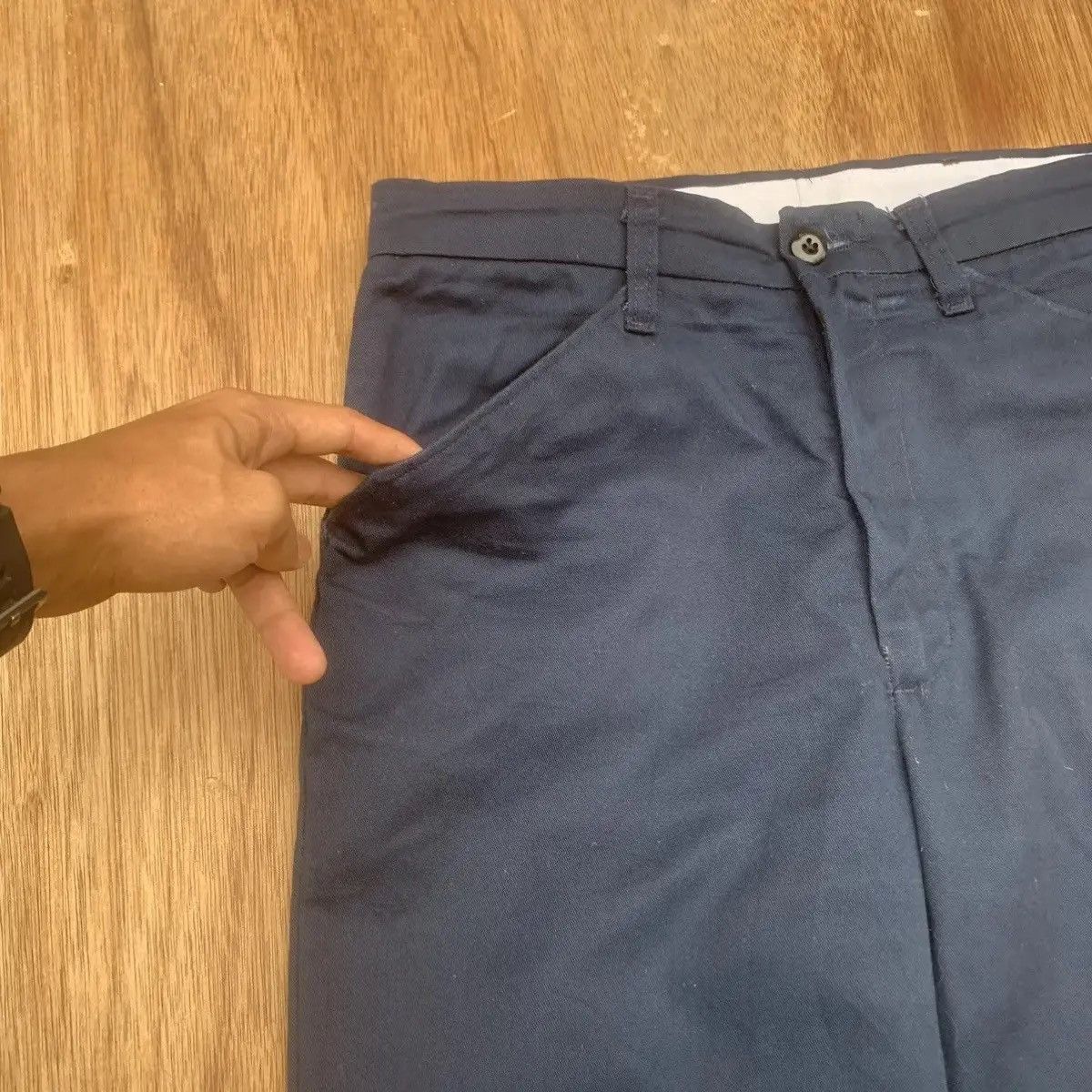 Red Kap VINTAGE RED KAP W29 L31 NAVY TROUSERS BLANK PANTS Size US 29 - 3 Thumbnail