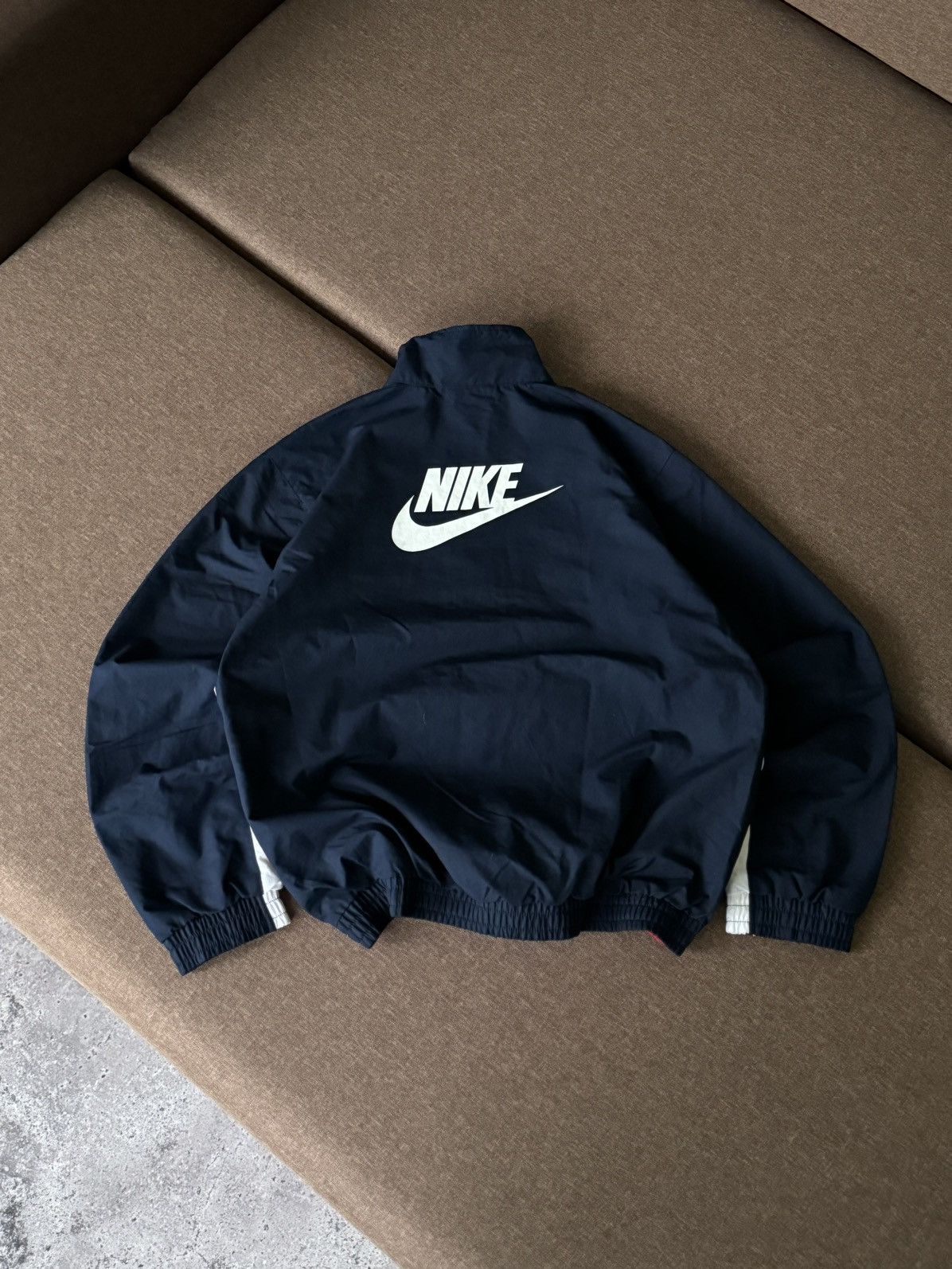 Nike × Vintage Vintage Nike Y2K oversized big logo nylon jacket hoodie Size US M / EU 48-50 / 2 - 3 Thumbnail