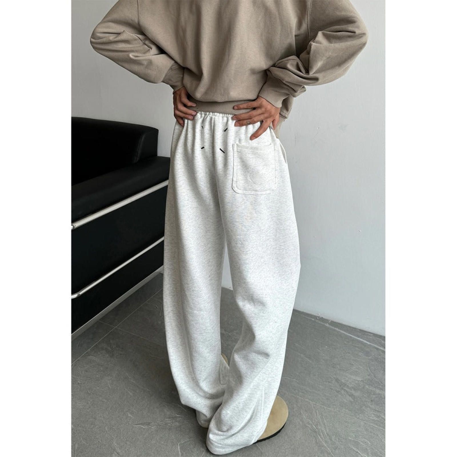 Vintage Wide Leg Casual Sweatpants, Relaxed Fit Lounge Pants Size US 32 / EU 48 - 2 Thumbnail