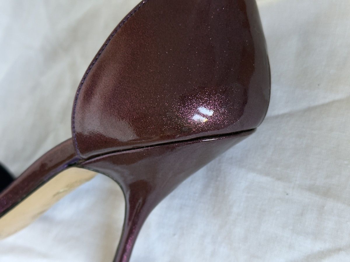 Gucci Gucci Purple Glitter Patent Leather Open Toe Sandals Mules Size US 7 / IT 37 - 10 Thumbnail