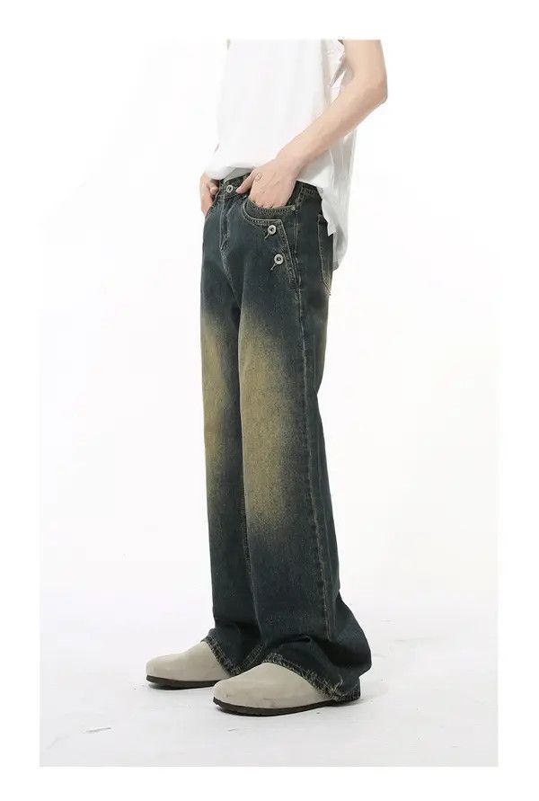 Japanese Brand Vintage cleanfit button design flared washed jeans Size US 32 / EU 48 - 4 Thumbnail