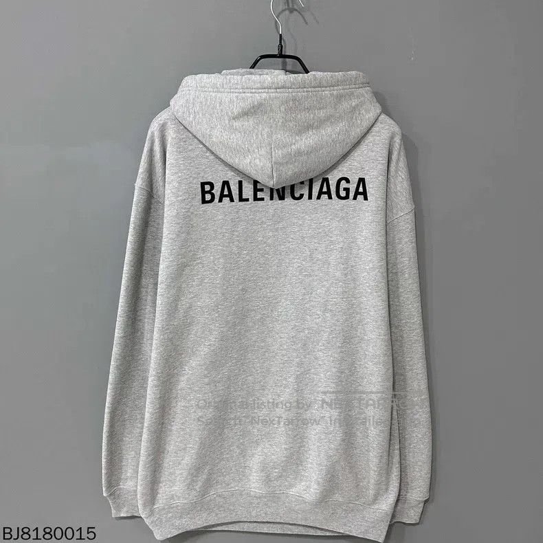 Balenciaga Balenciaga Gray Front and Back Letter Logo Hoodie Size US XS / EU 42 / 0 - 3 Thumbnail