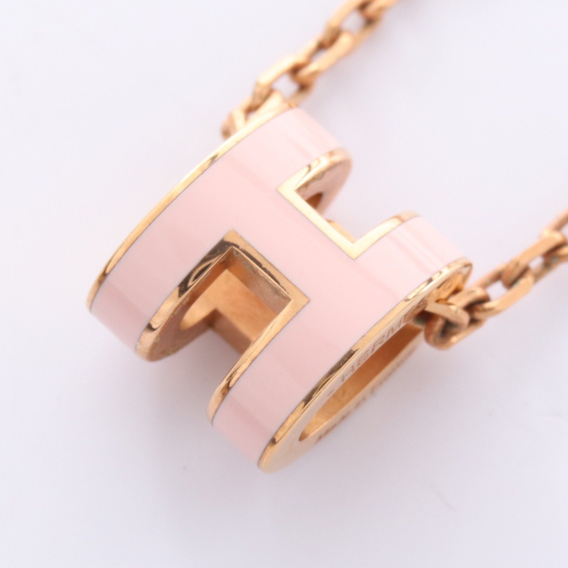 Hermes Hermes Mini Pop H Necklace Gp Gold Pink Size ONE SIZE - 1 Thumbnail