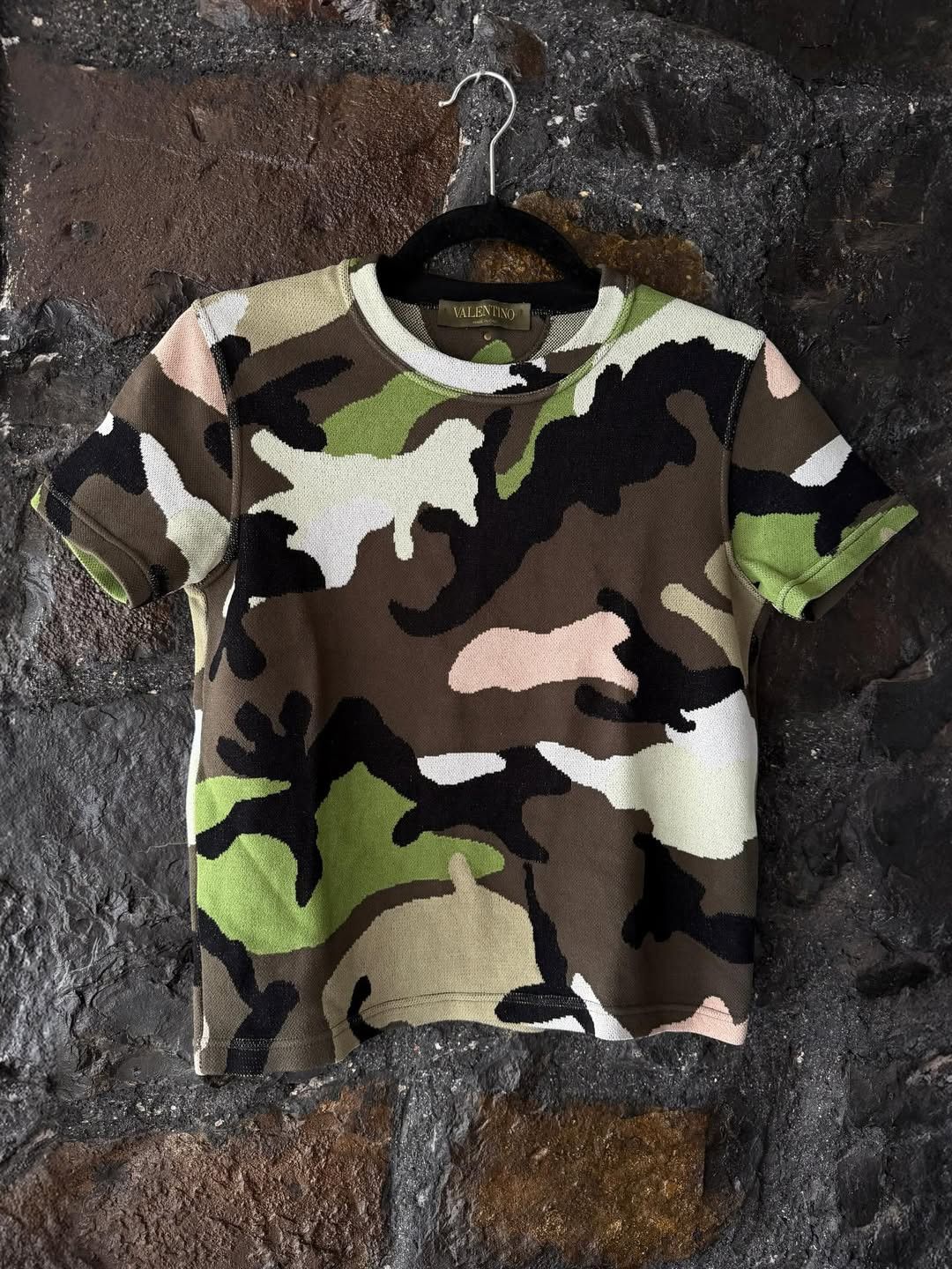 Valentino Valentino Camo Knit Rockstud T-Shirt Size S / US 4 / IT 40 - 1 Thumbnail