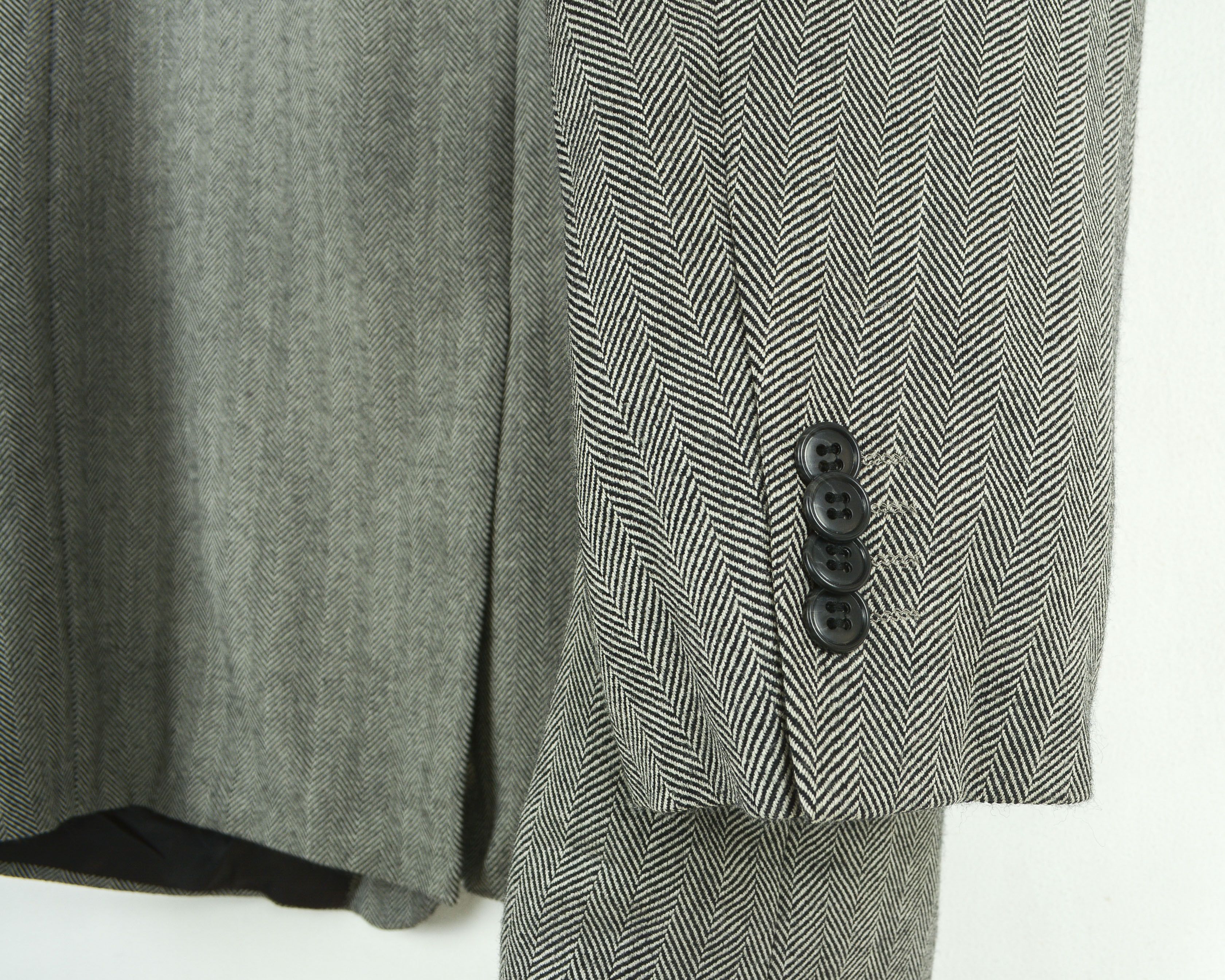 Vintage CARL GROSS Herringbone 28 Tweed Blazer EU 56S Jacket Coat Size 46S - 5 Thumbnail