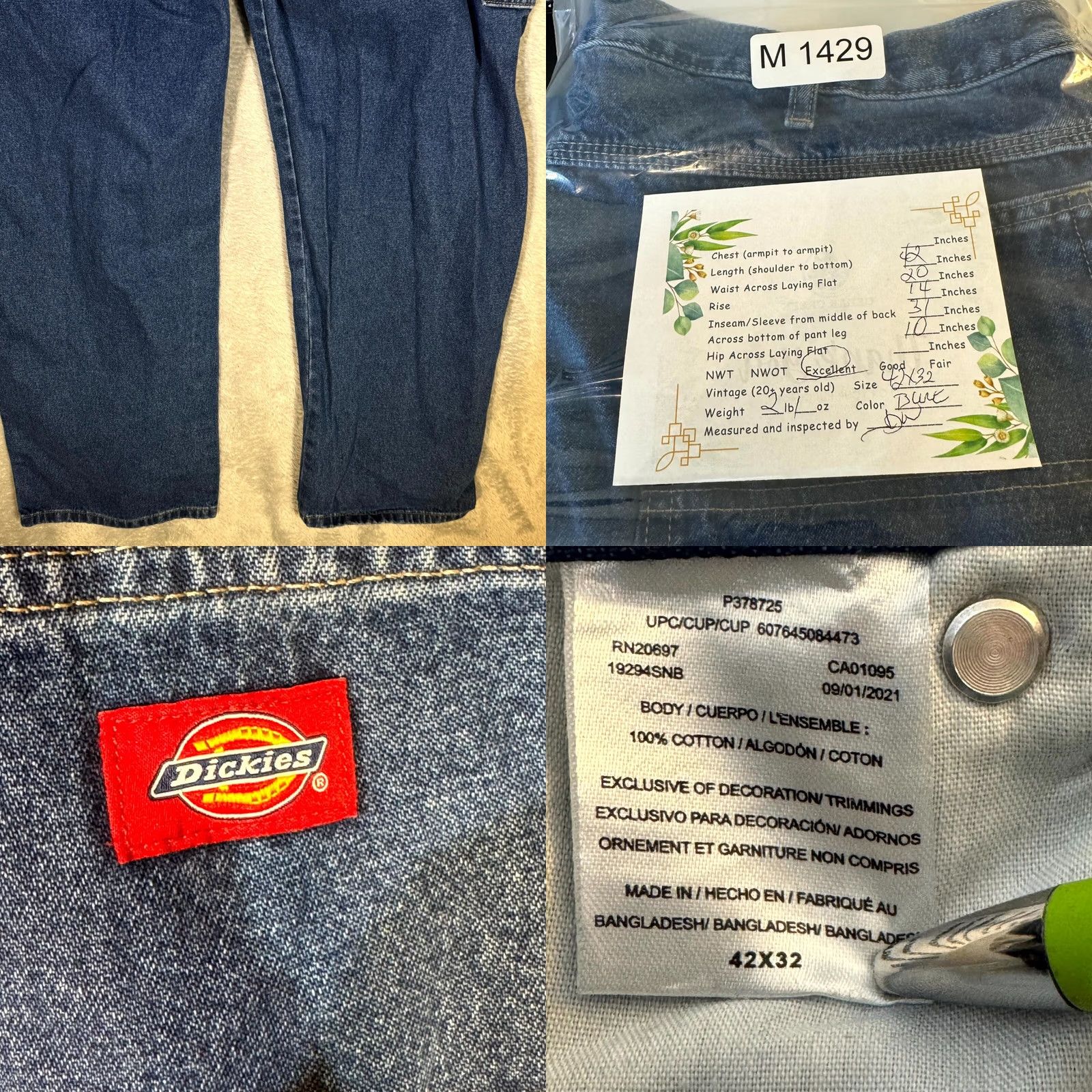 Dickies Dickies Carpenter Jeans Blue Denim Relaxed Fit Straight Leg 42x32 Mens Size US 42 / EU 58 - 8 Thumbnail