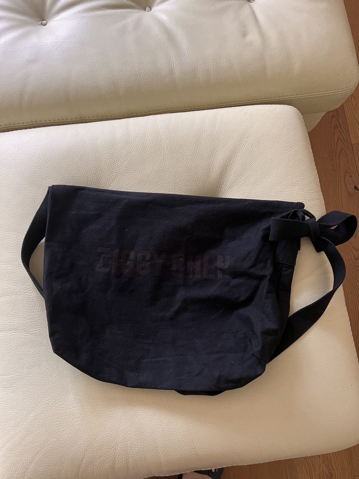 Ziggy Chen Black Cotton logo shoulder tote with brown logo Size ONE SIZE - 5 Thumbnail