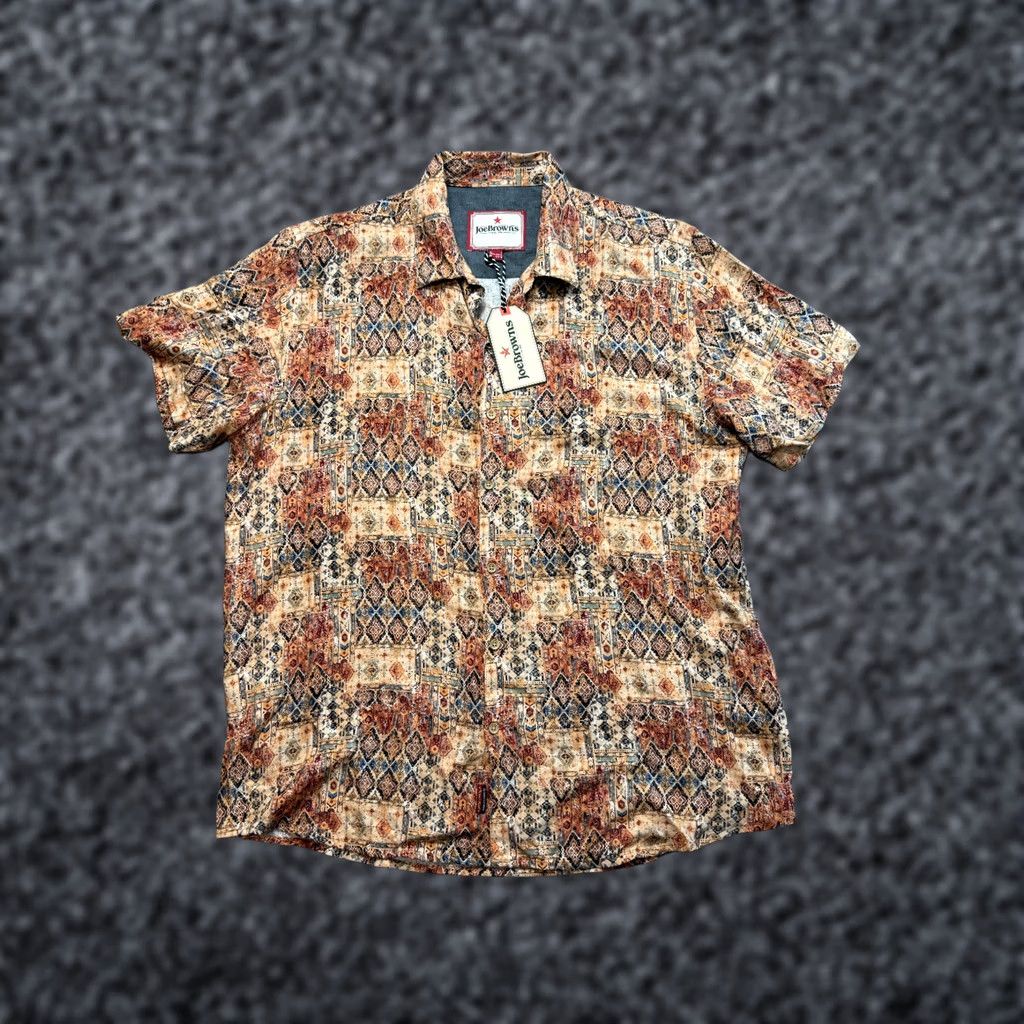 Joe Browns Joe Browns Hawaii Button Up Shirt Short Sleeve Mens L Brown Shirt Size US L / EU 52-54 / 3 - 1 Thumbnail