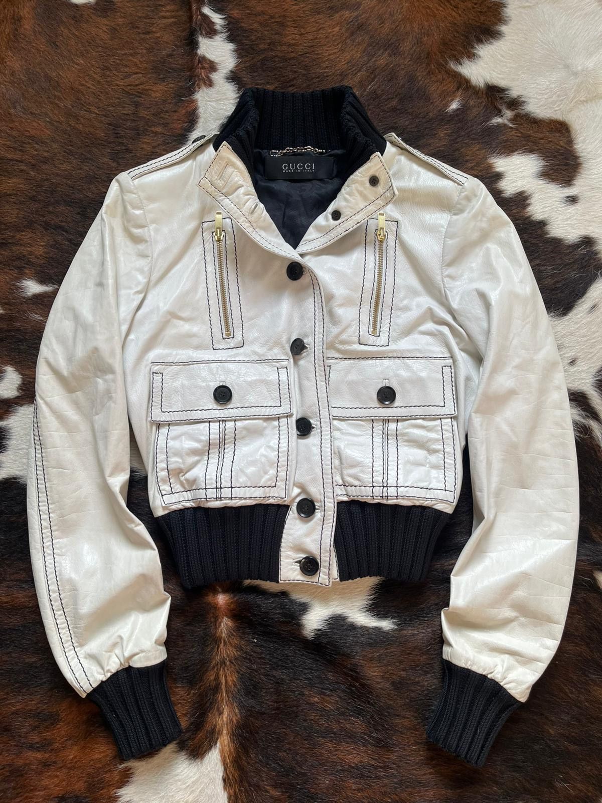 Gucci Gucci 2006 Genuine Leather Pockets Cropped Madonna Jacket Size XS / US 0-2 / IT 36-38 - 2 Thumbnail